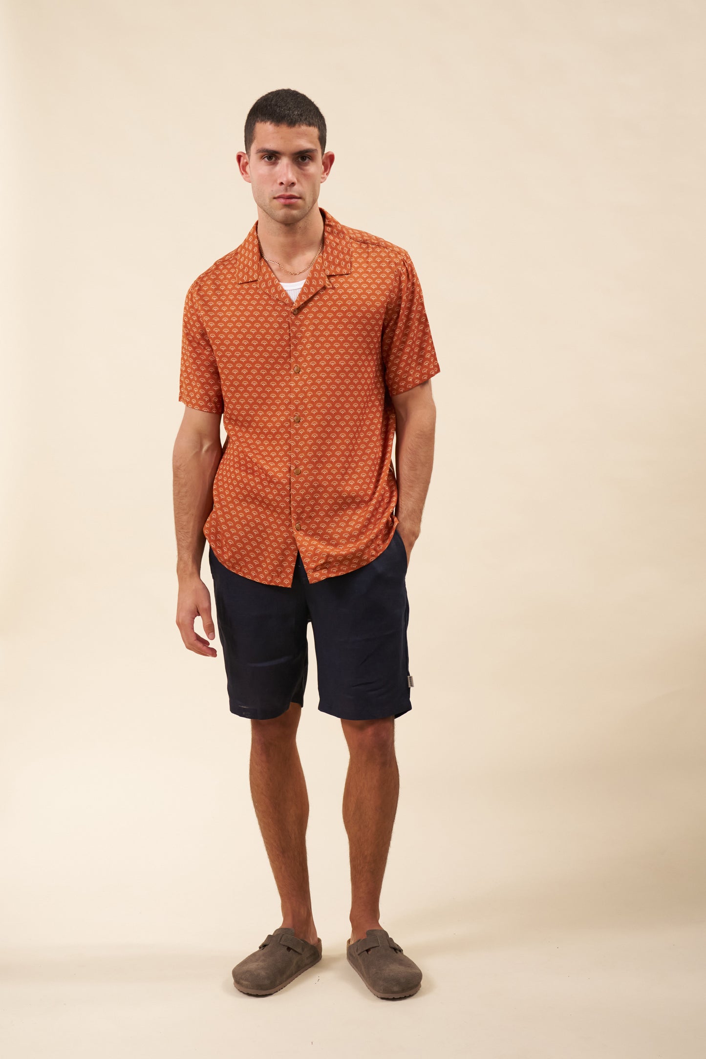 HENNA RAYON SHIRT - SUNSET ORANGE