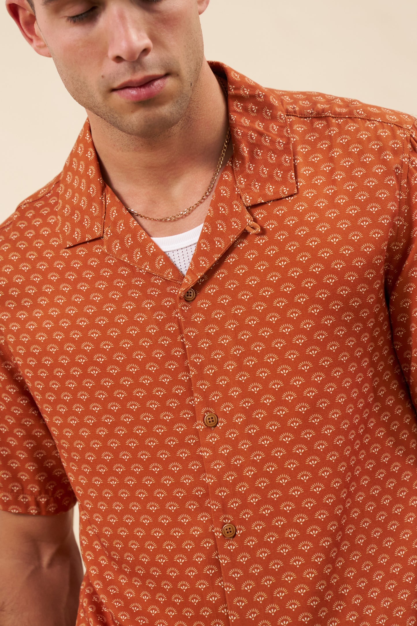 HENNA RAYON SHIRT - SUNSET ORANGE