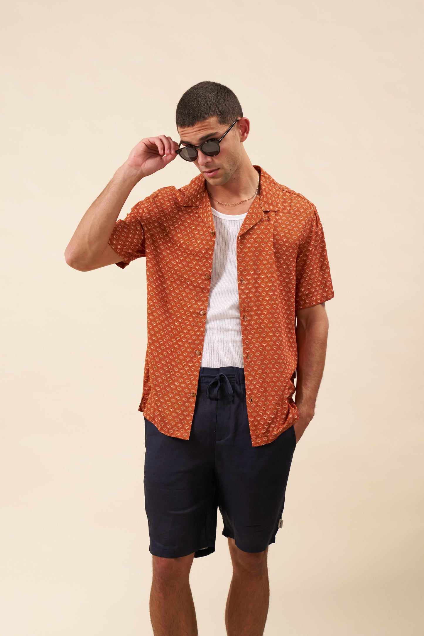 HENNA RAYON SHIRT - SUNSET ORANGE