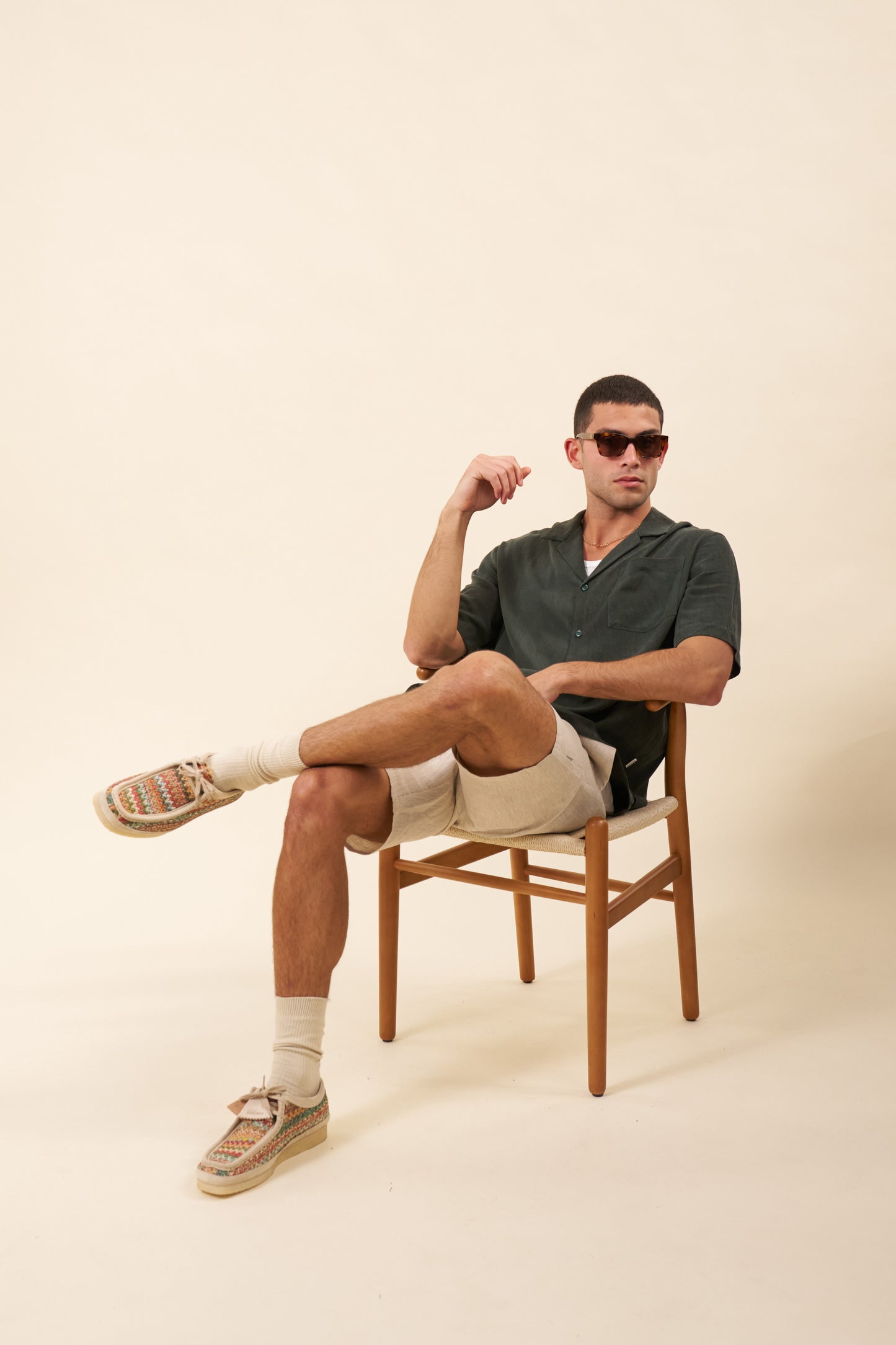 VINTAGE CUPRO CUBAN SHIRT - FOREST