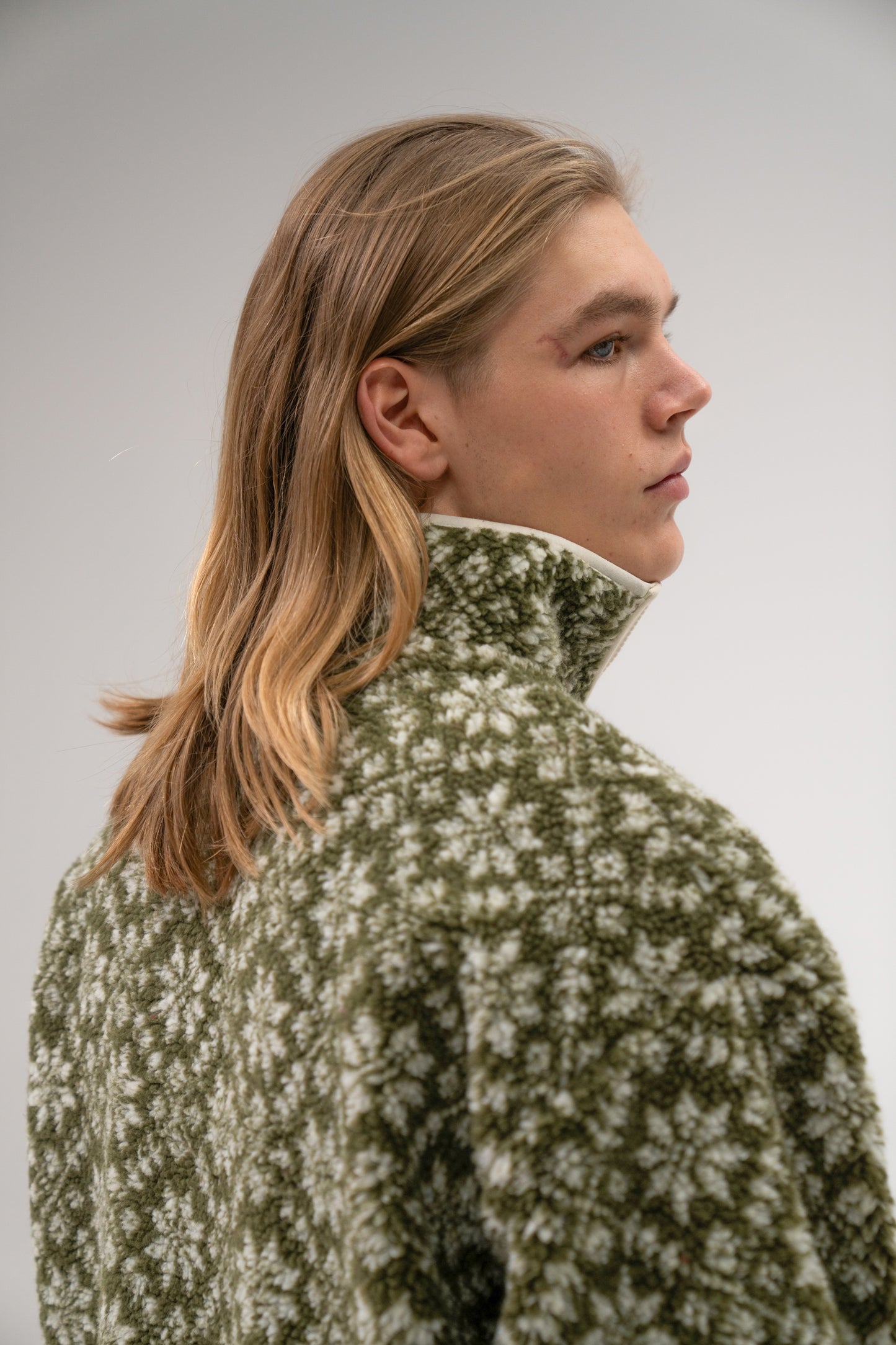 OLIVE PATTERNED FLEECE