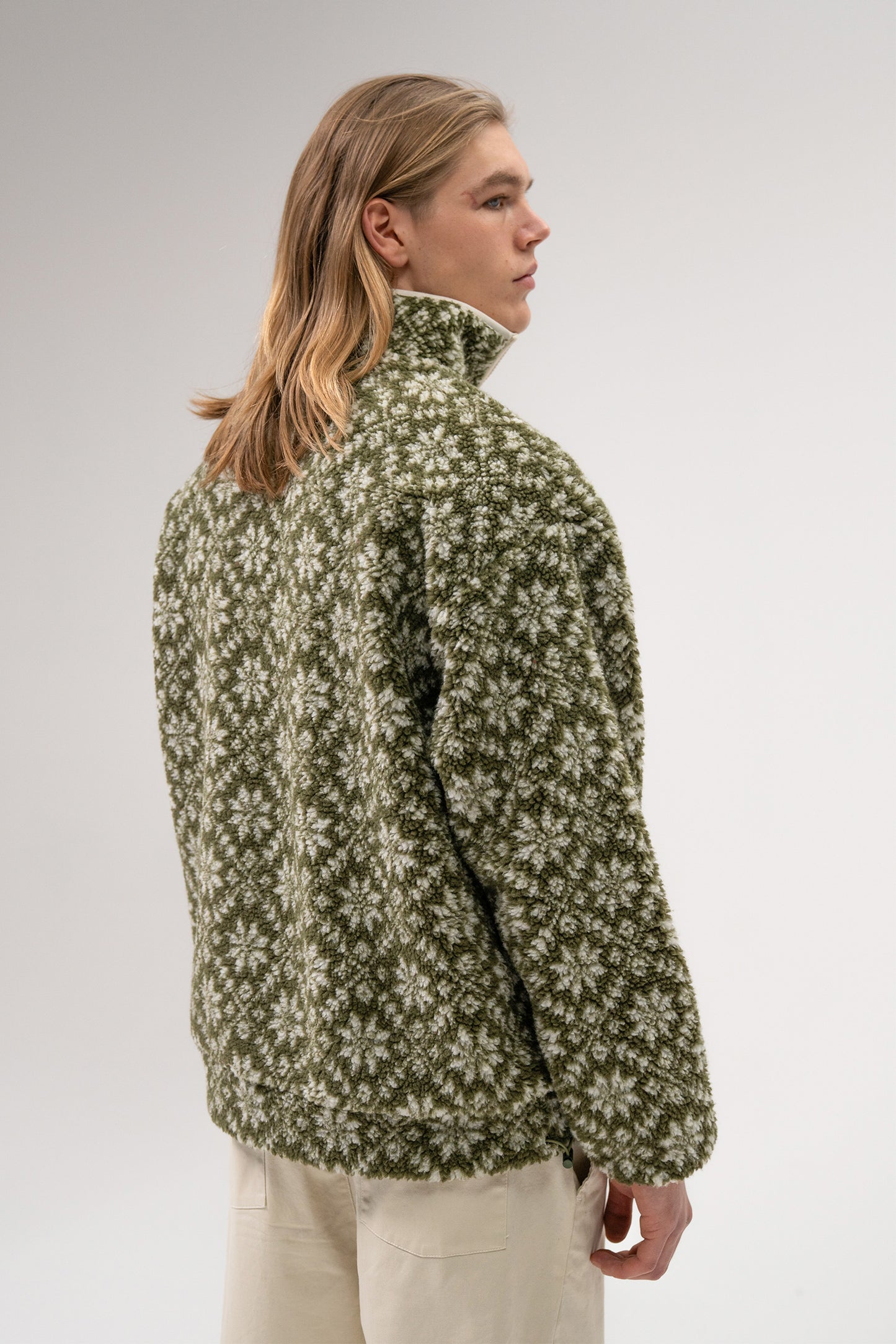 OLIVE PATTERNED FLEECE