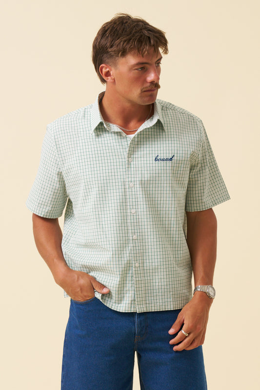 BOTHA CROPPED GINGHAM SHIRT - GREEN