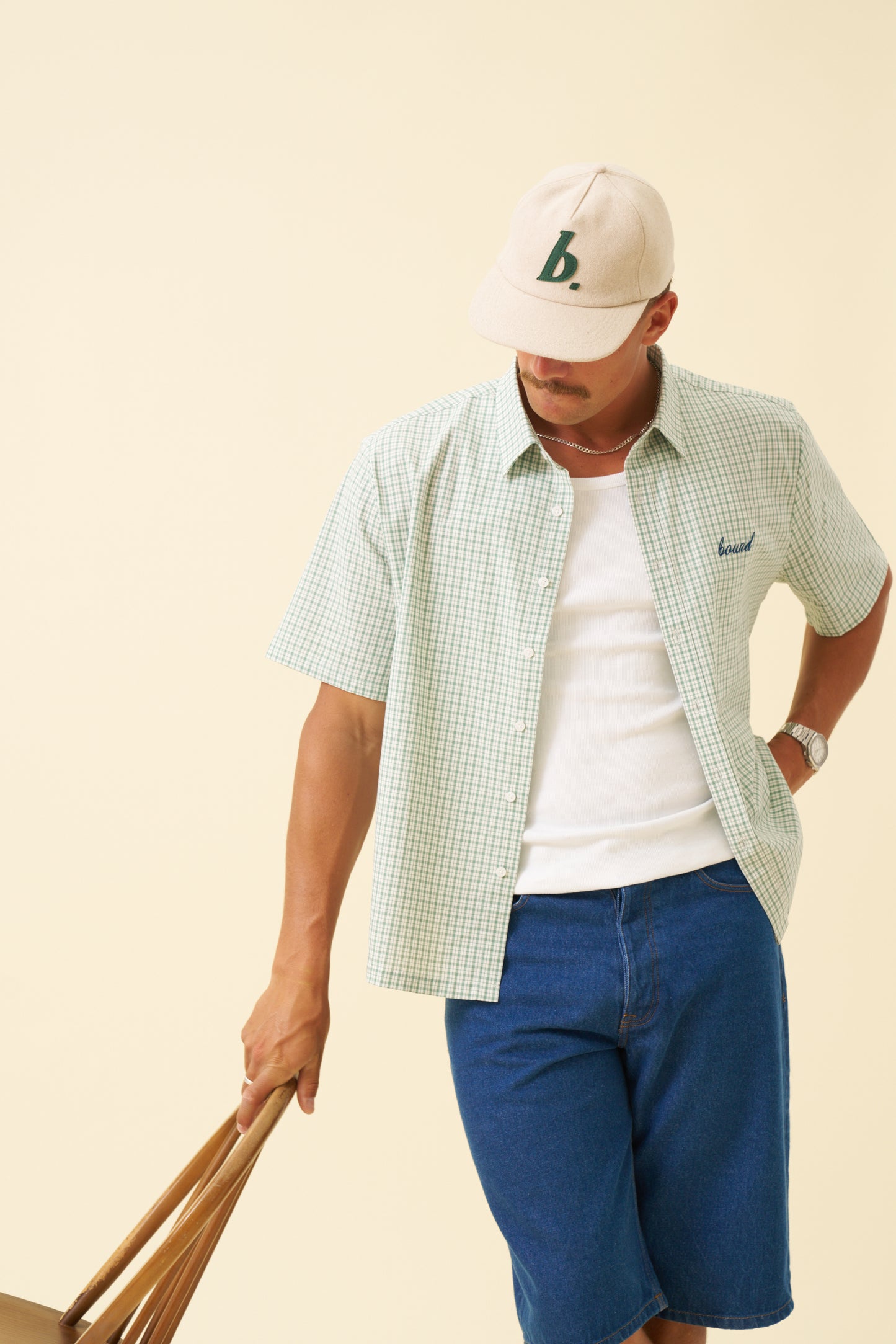 BOTHA CROPPED GINGHAM SHIRT - GREEN