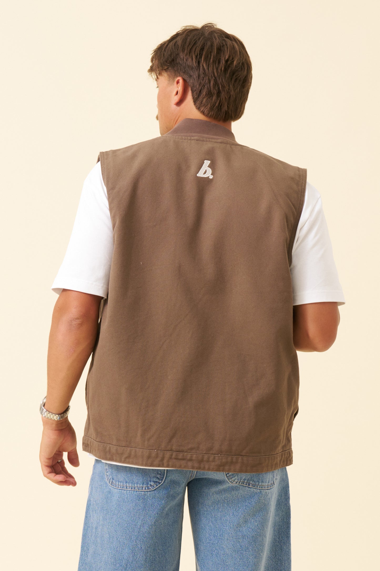 BOTHA HEAVY CANVAS VEST - BROWN