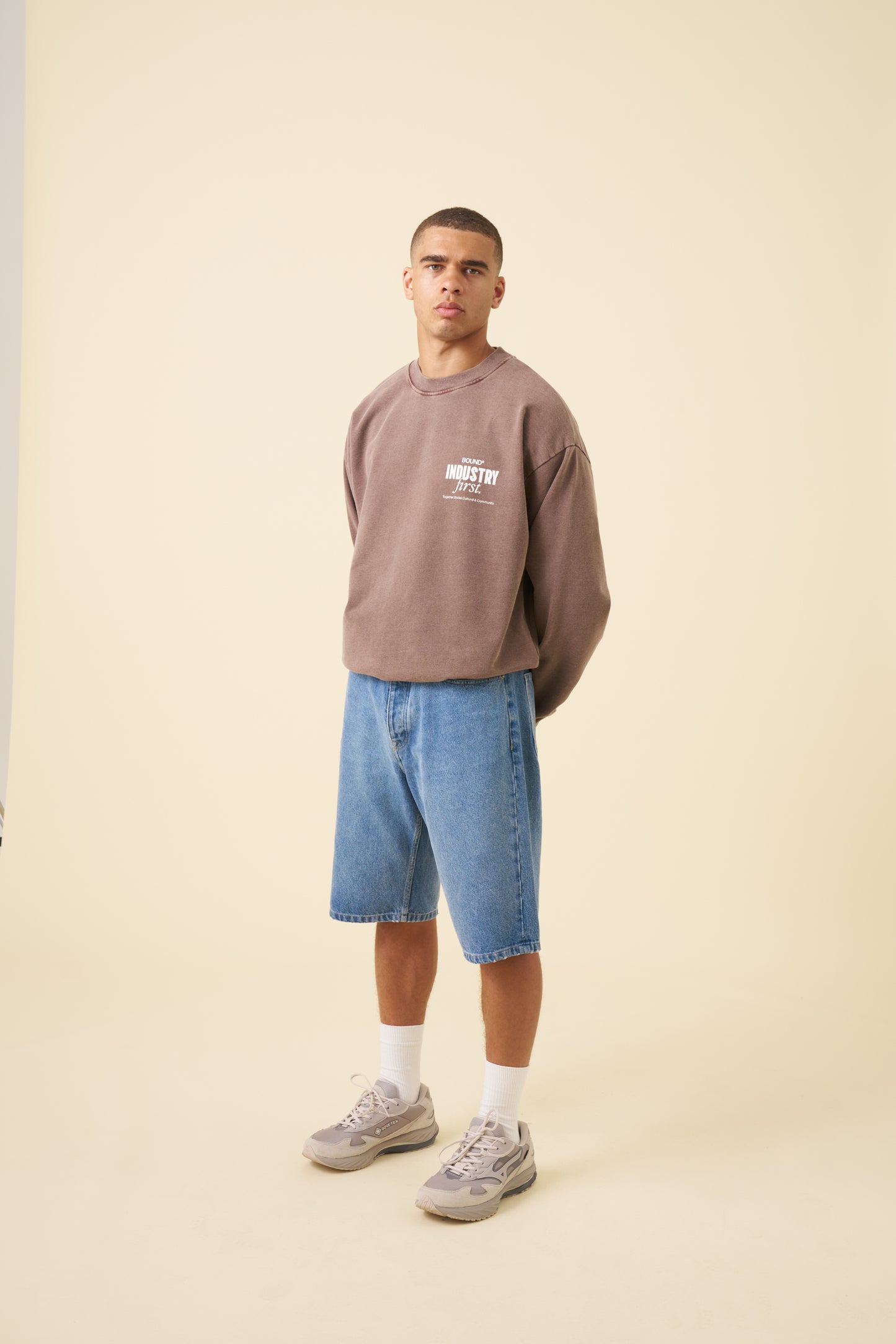 INDUSTRY FIRST SWEATER - WASHED LIGHT BROWN