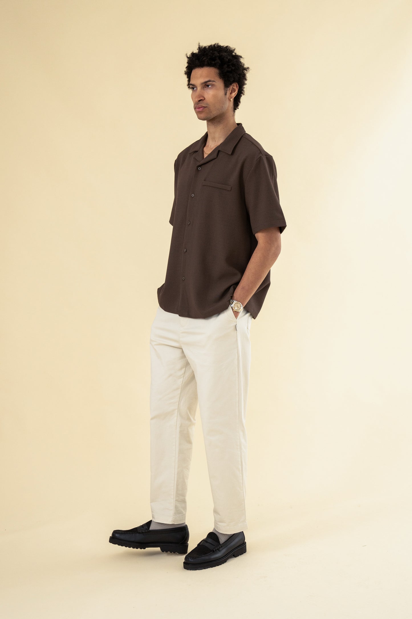 HEAVY CUBAN TEXTURED SS SHIRT - COCOA BROWN