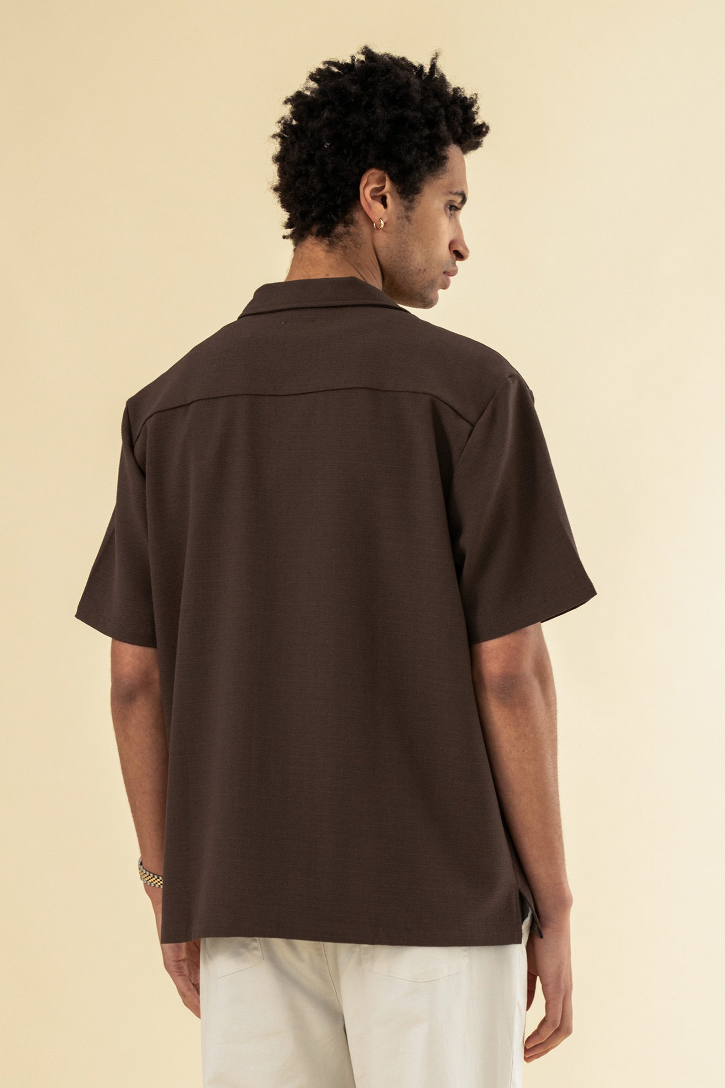 HEAVY CUBAN TEXTURED SS SHIRT - COCOA BROWN