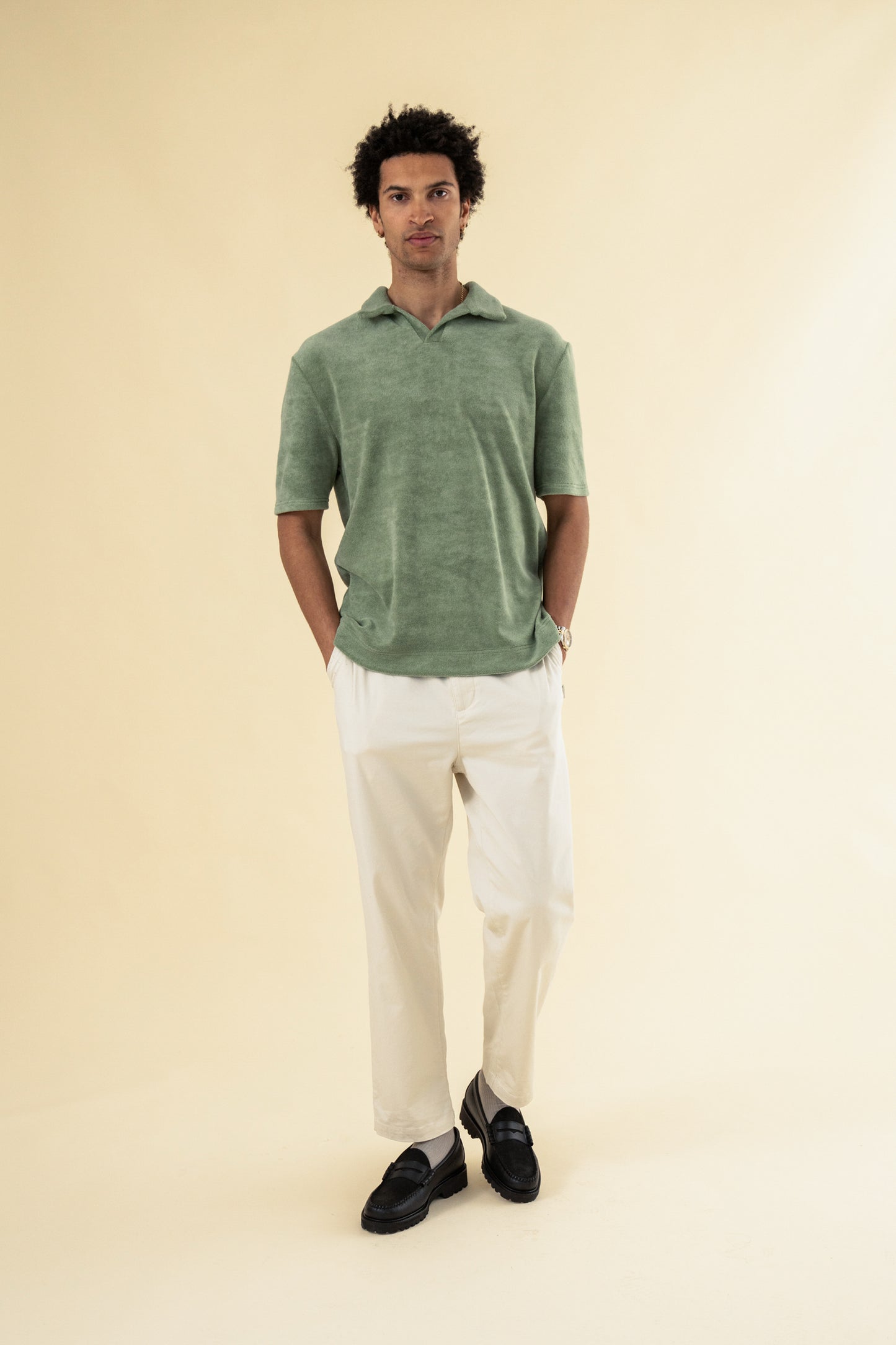 BRADLEY TERRY TOWEL POLO - GREEN