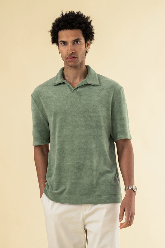 BRADLEY TERRY TOWEL POLO - GREEN