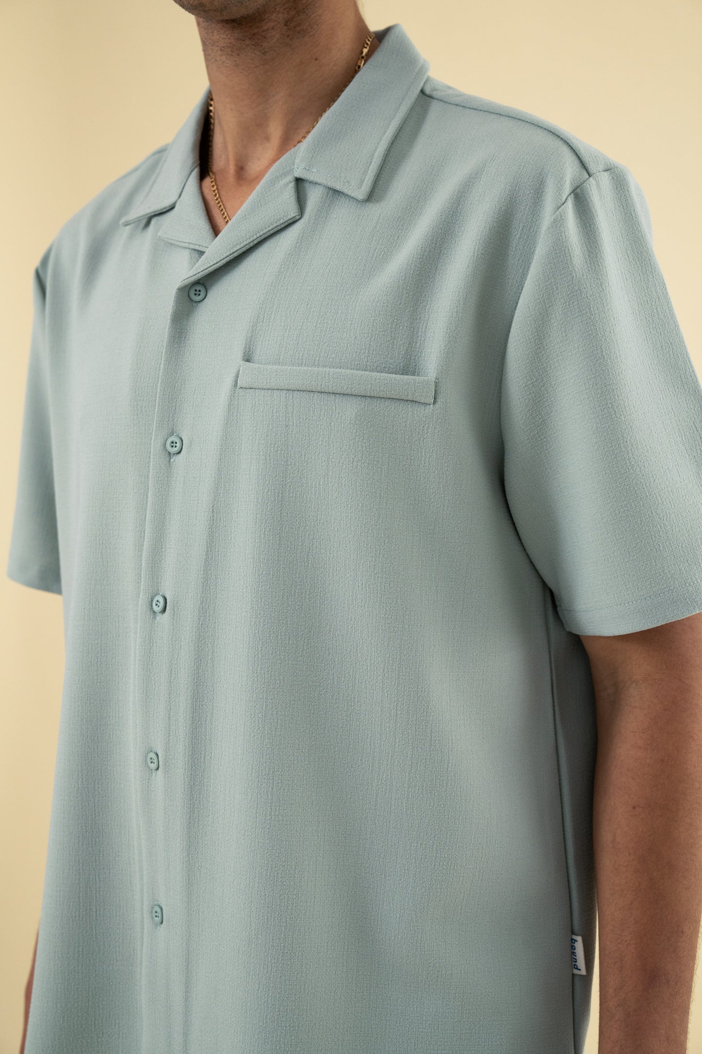 HEAVY CUBAN TEXTURED SS SHIRT - BROOK GREEN