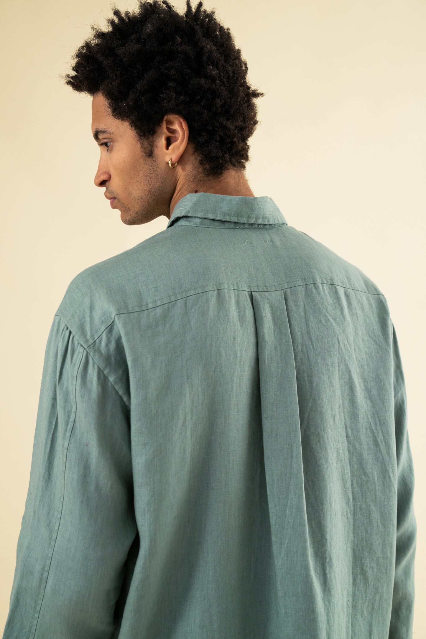 PREMIUM LINEN LONGSLEEVE SHIRT - AQUA
