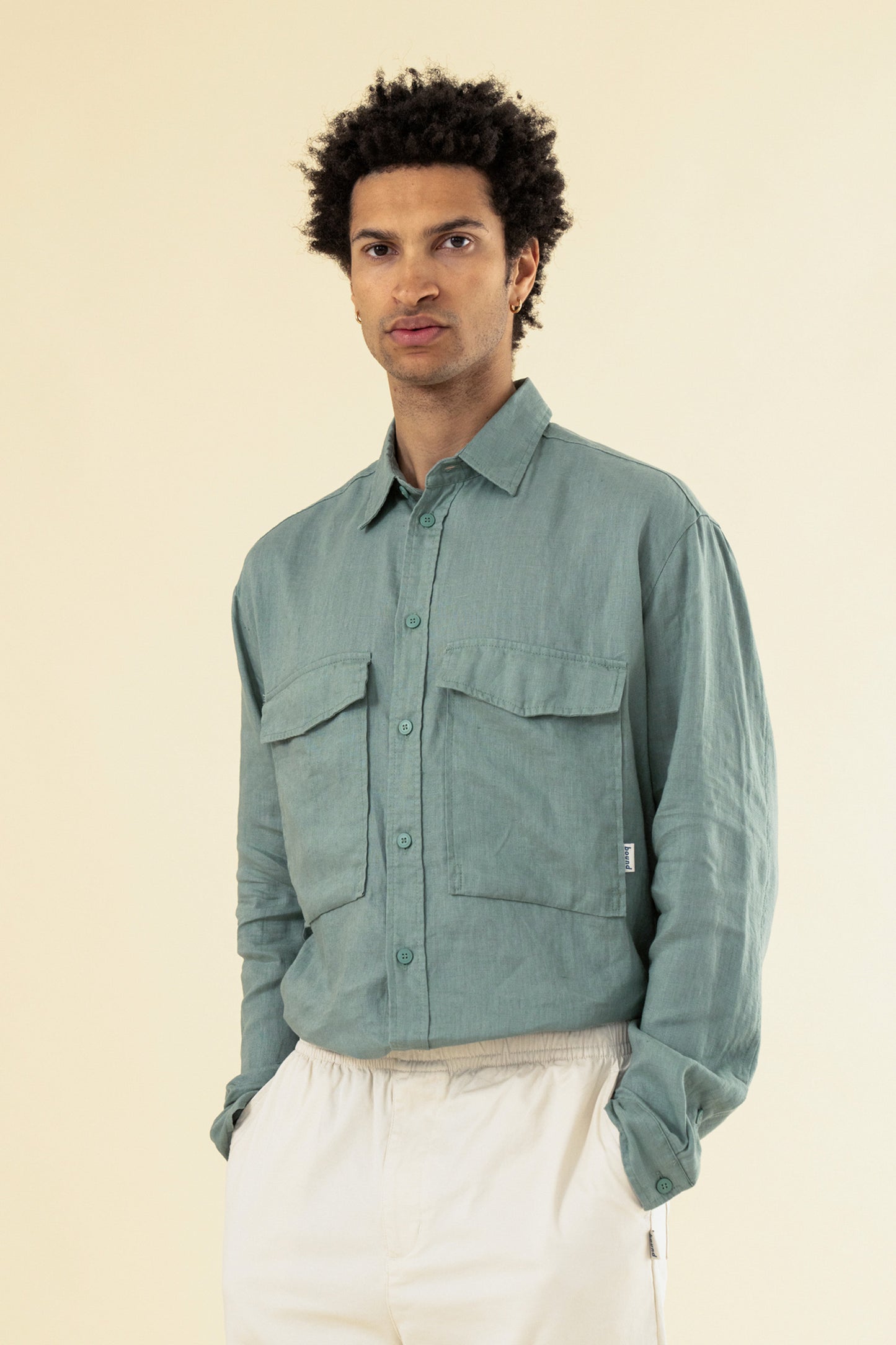 PREMIUM LINEN LONGSLEEVE SHIRT - AQUA