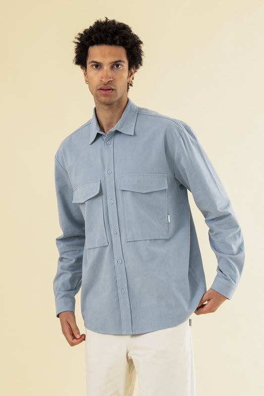 HEAVY CANVAS LONGSLEEVE SHIRT - LIGHT BLUE