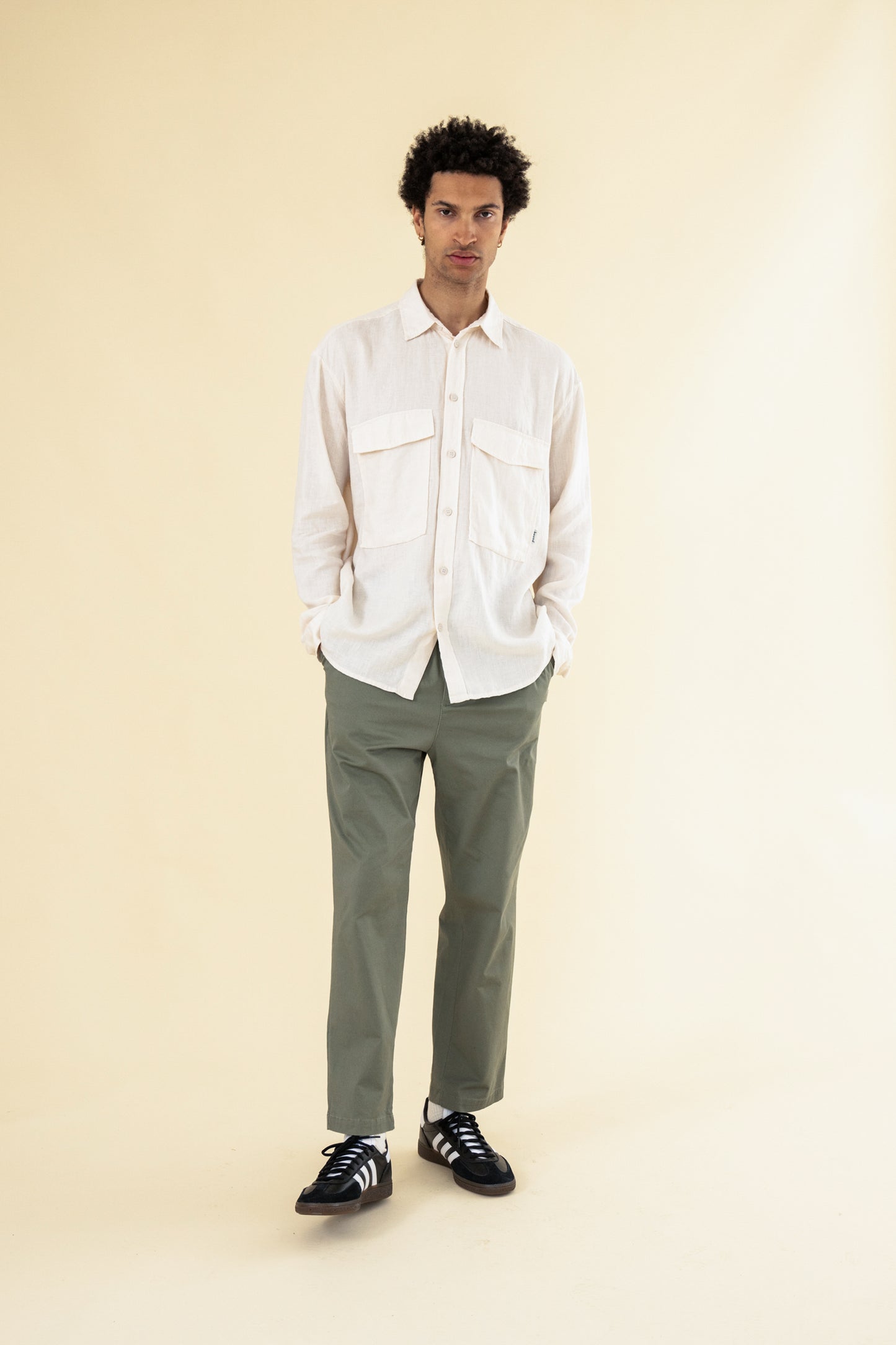 PREMIUM LINEN LONGSLEEVE SHIRT - ECRU