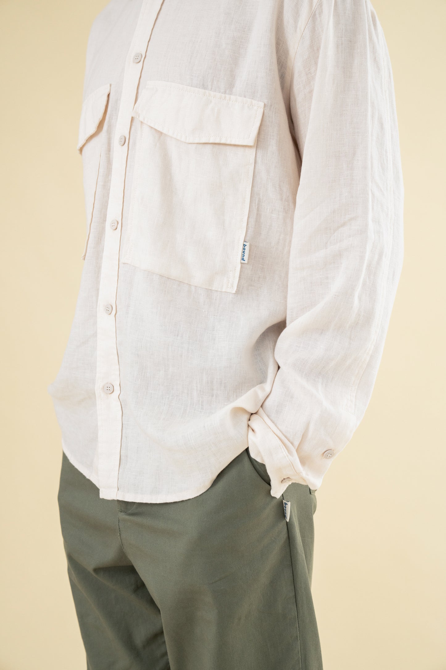 PREMIUM LINEN LONGSLEEVE SHIRT - ECRU