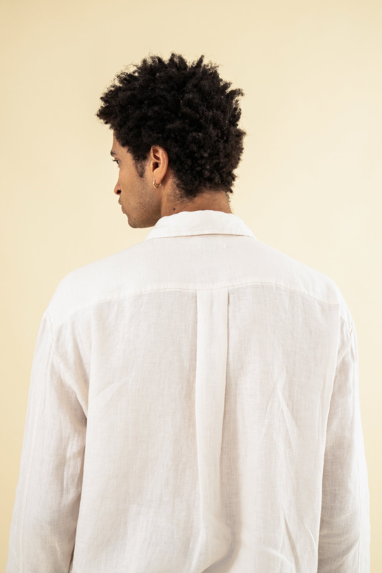 PREMIUM LINEN LONGSLEEVE SHIRT - ECRU