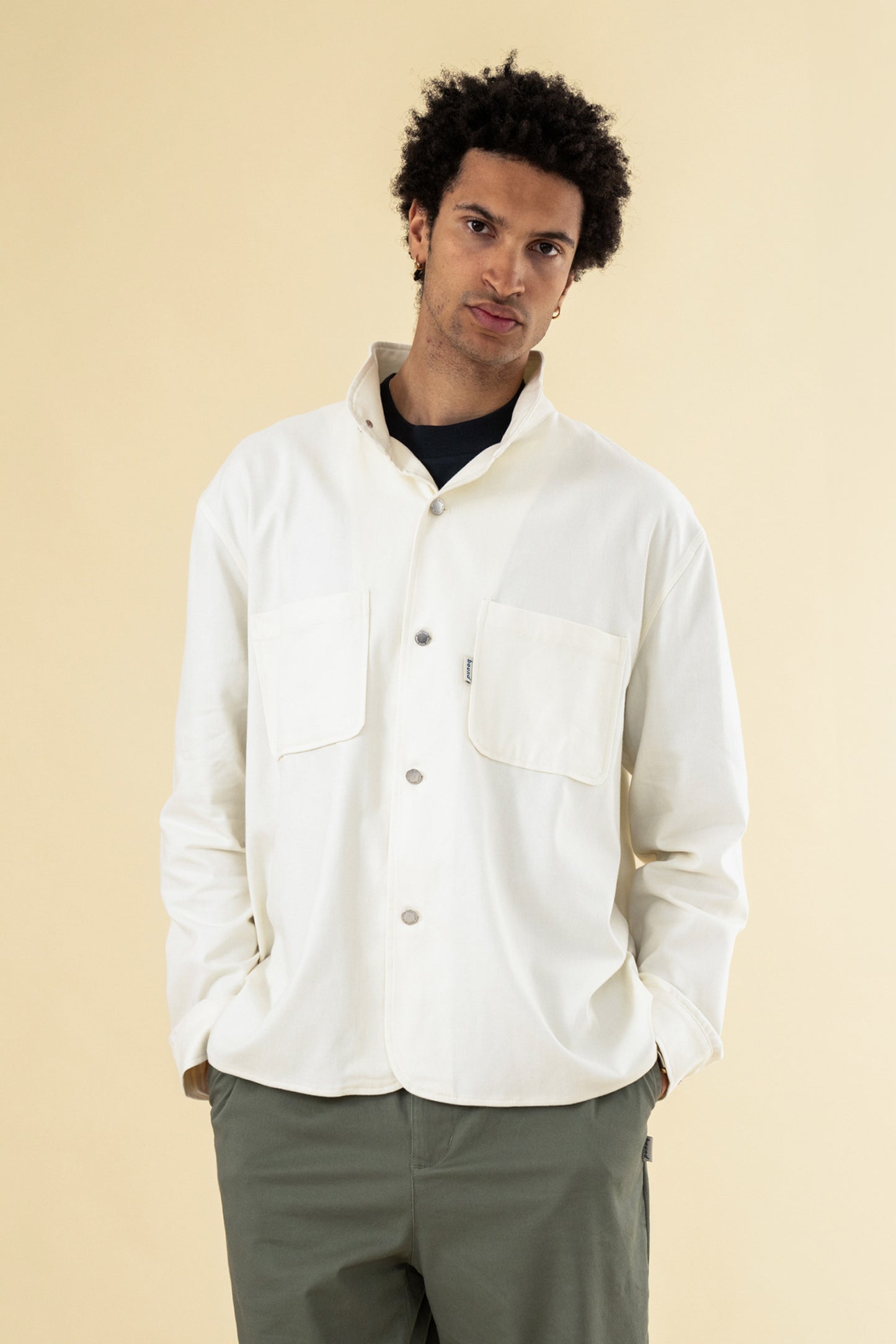SOFT CANVAS OVERSHIRT - OFF WHITE