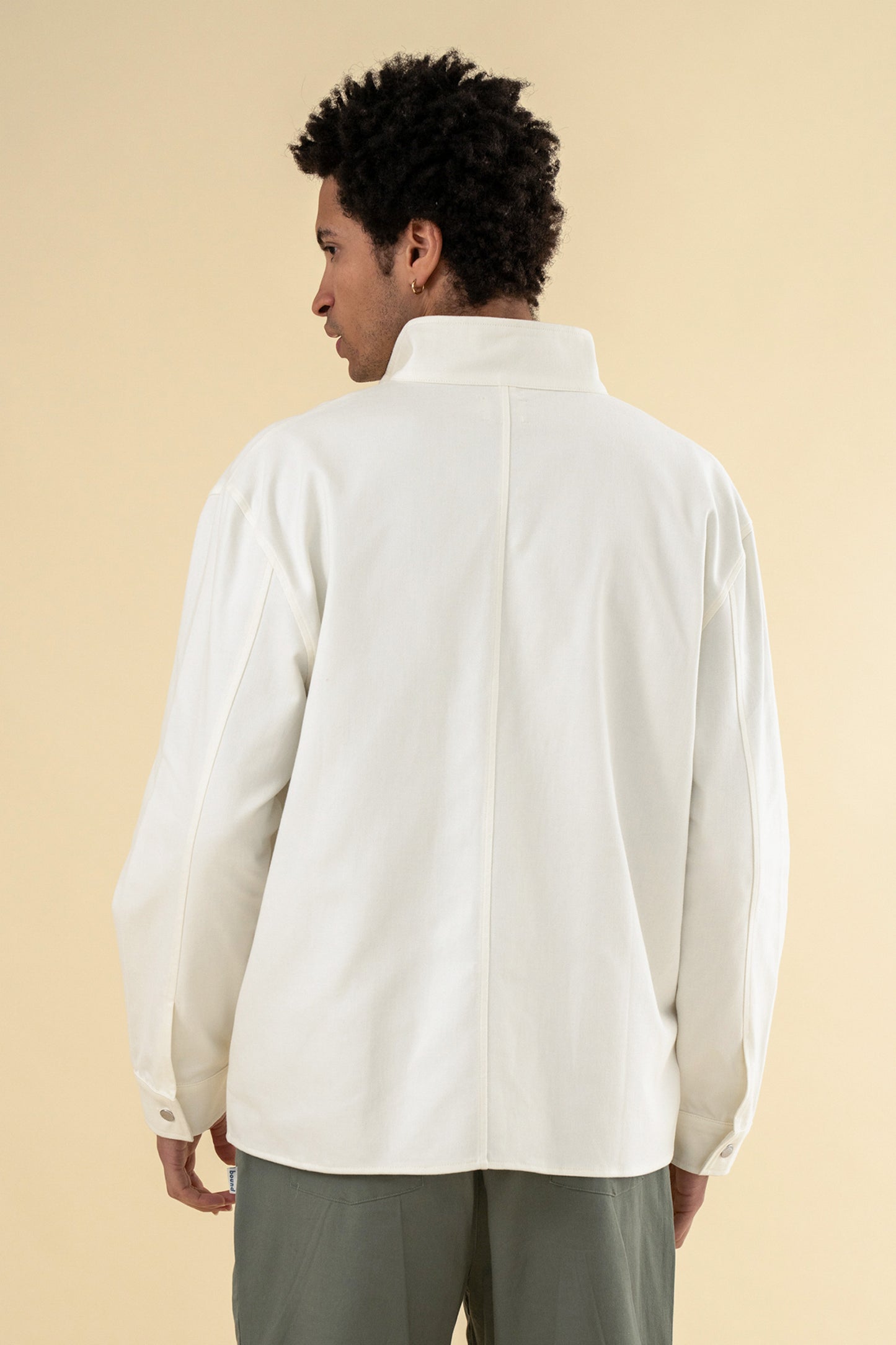 SOFT CANVAS OVERSHIRT - OFF WHITE