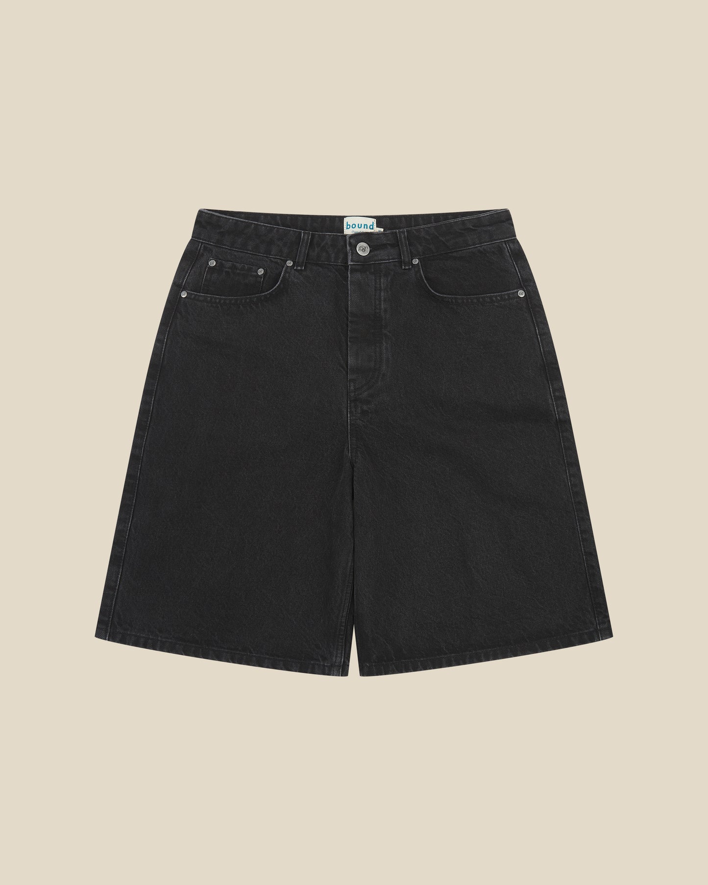 SIGNATURE DENIM JORTS - WASHED BLACK