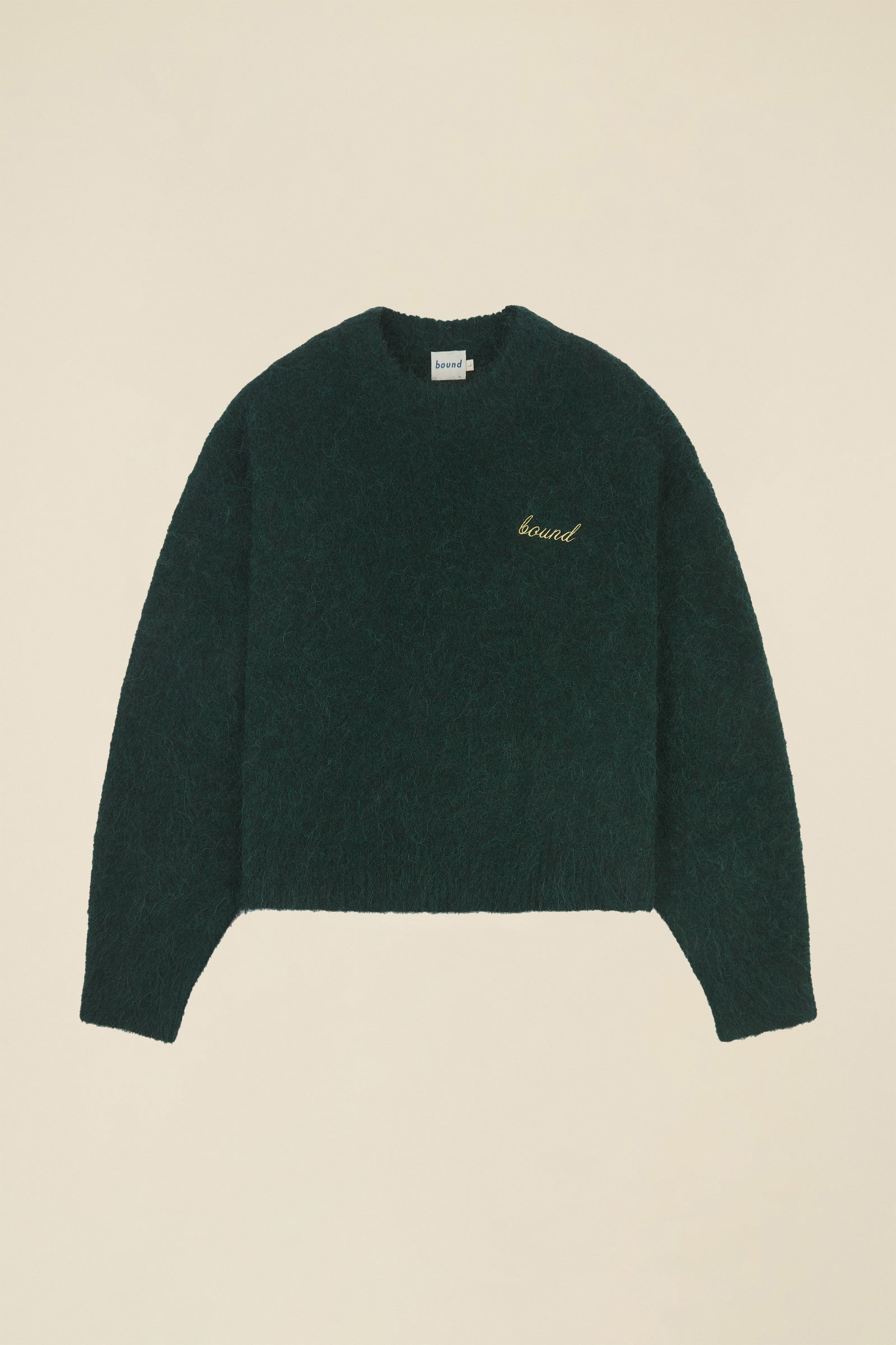 DEXTER CROPPED ALPACA KNIT - FOREST GREEN – bound
