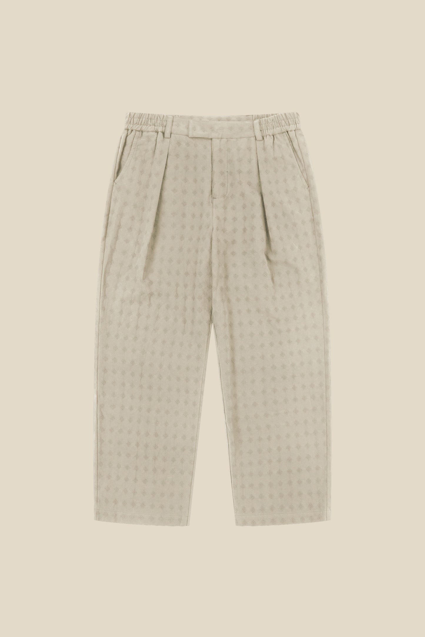 EMBROIDERED RIBIERA TROUSERS - STONE