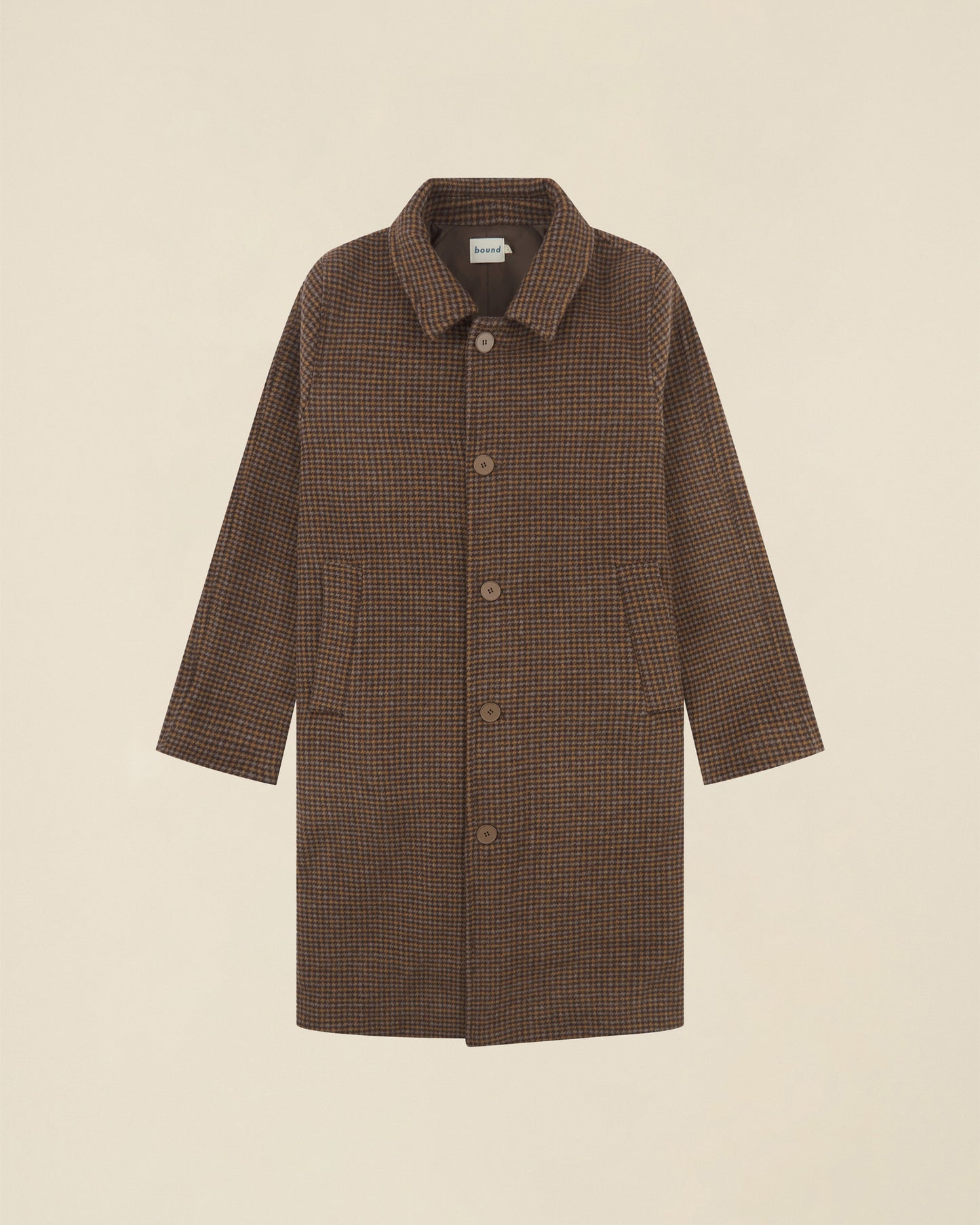 STEWART DOGTOOTH WOOL OVERCOAT