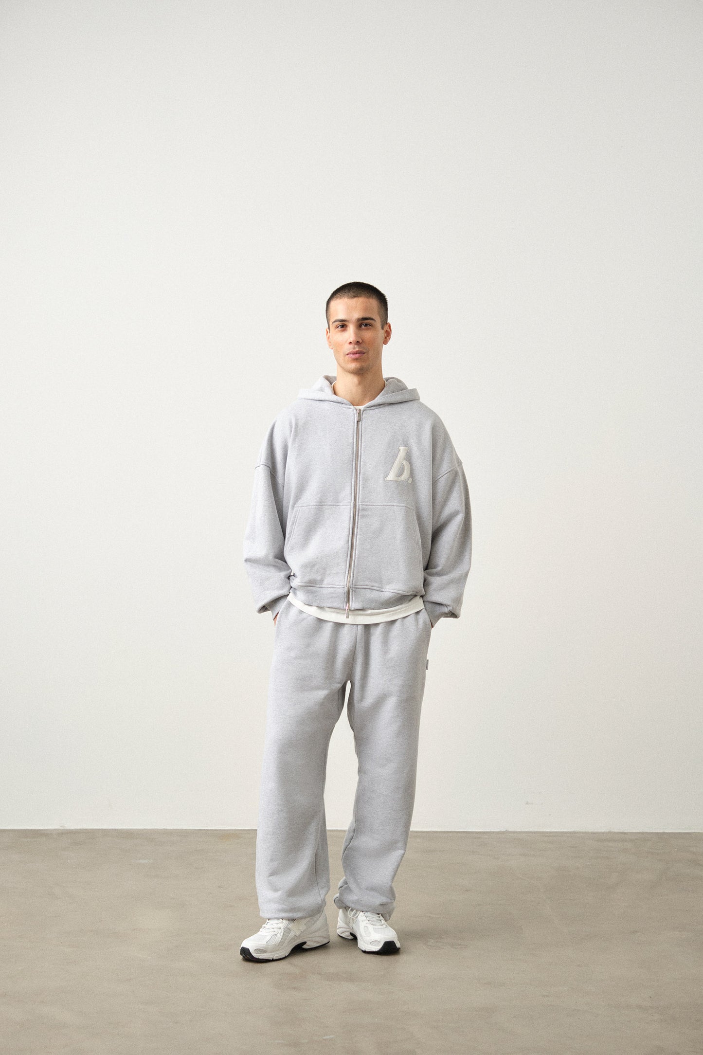 STAMP ZIP-UP HOODIE TWIN PACK - BLACK/GREY MARL