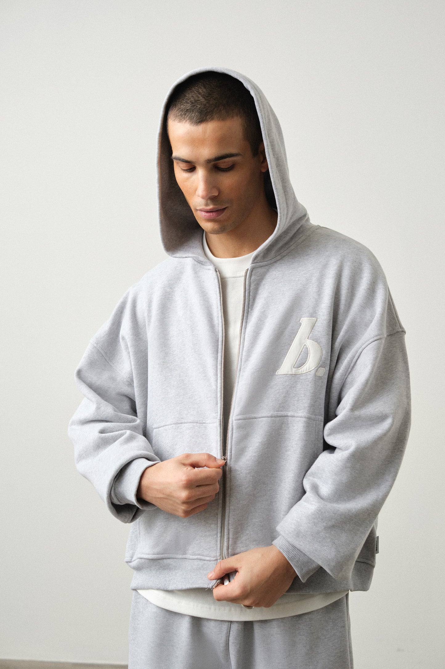 STAMP ZIP-UP HOODIE TWIN PACK - BLACK/GREY MARL