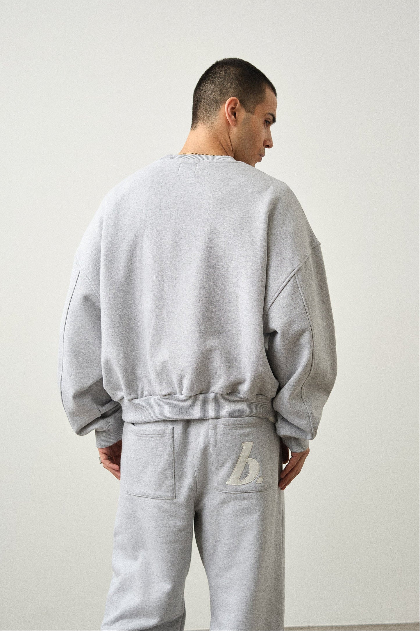 STAMP SWEATER - GREY MARL