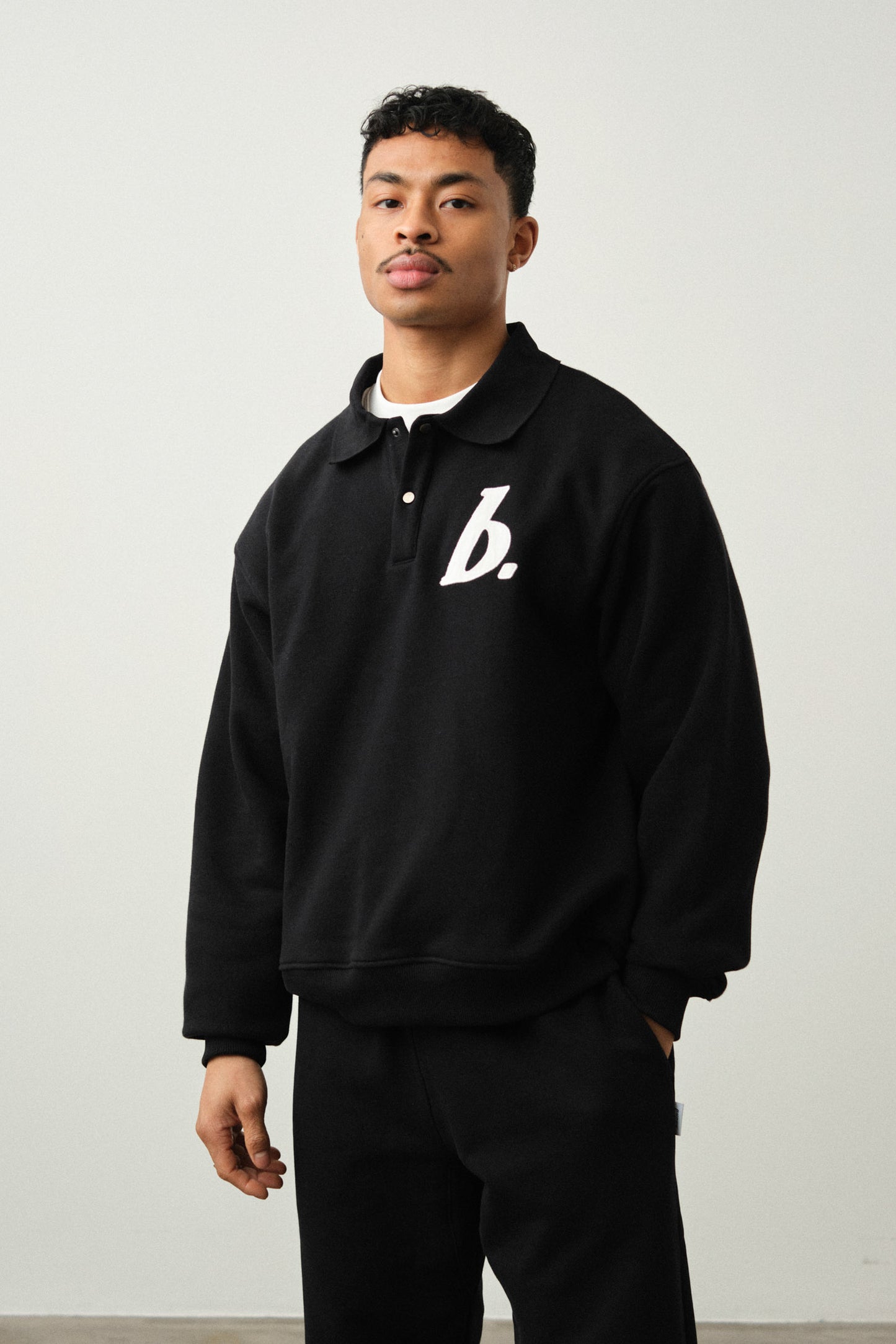 STAMP POLO SWEAT TWIN PACK - BLACK/GREY MARL