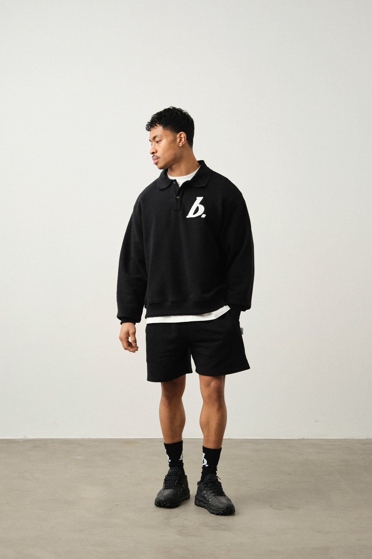 STAMP POLO SWEAT TWIN PACK - BLACK/GREY MARL