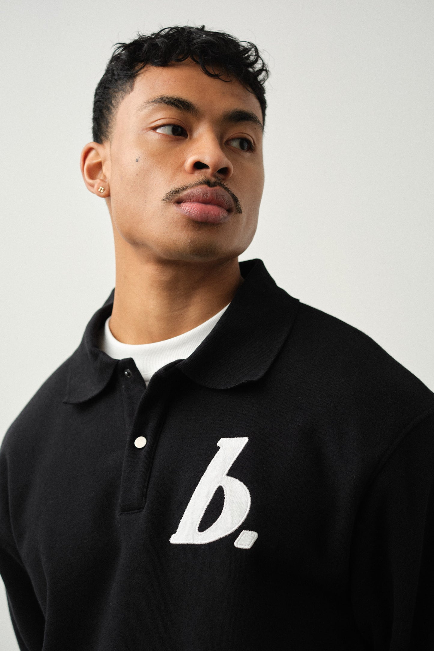 STAMP POLO SWEAT - BLACK