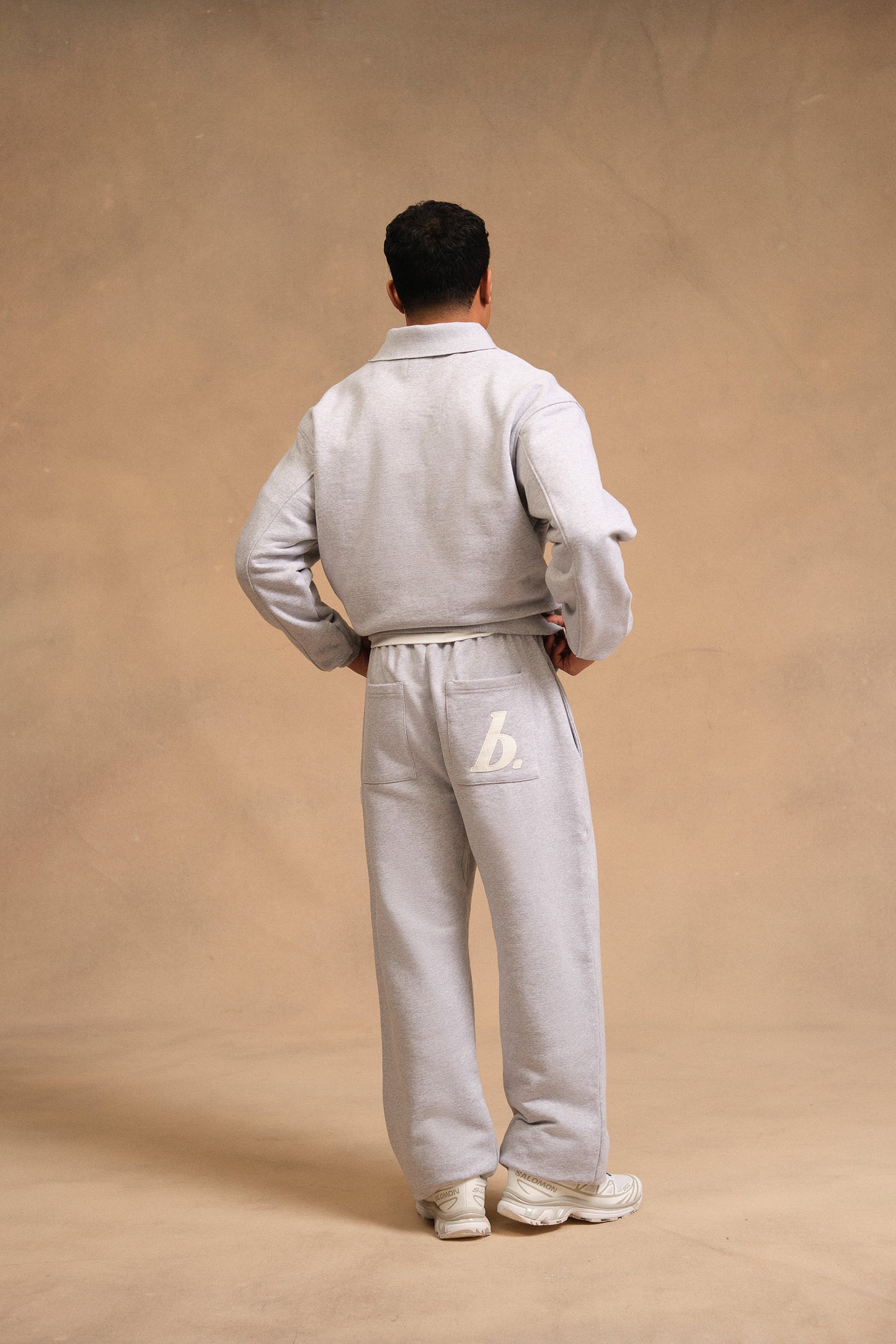 STAMP POLO SWEAT - GREY MARL