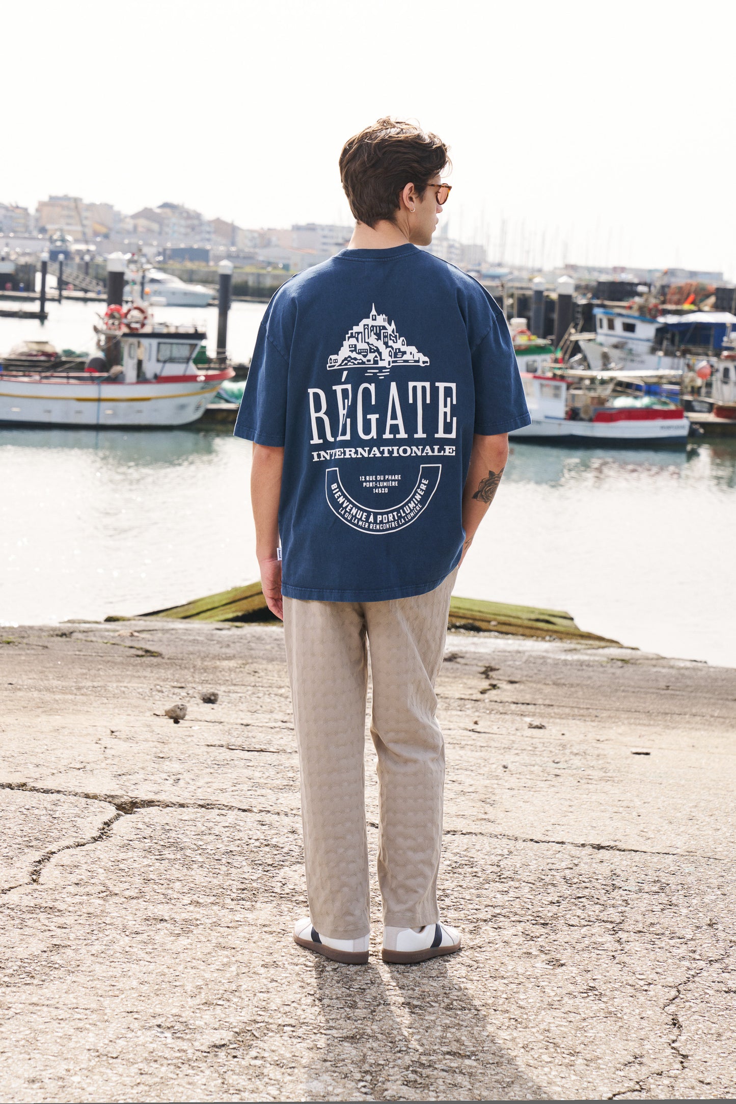 REGATE PORT TEE - FADED DARK NAVY BLUE