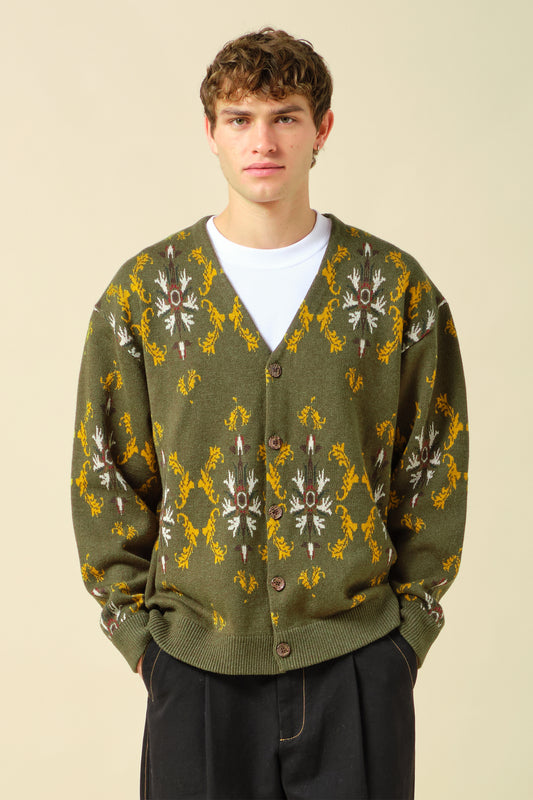 SAMSON CARDIGAN - MOSS GREEN