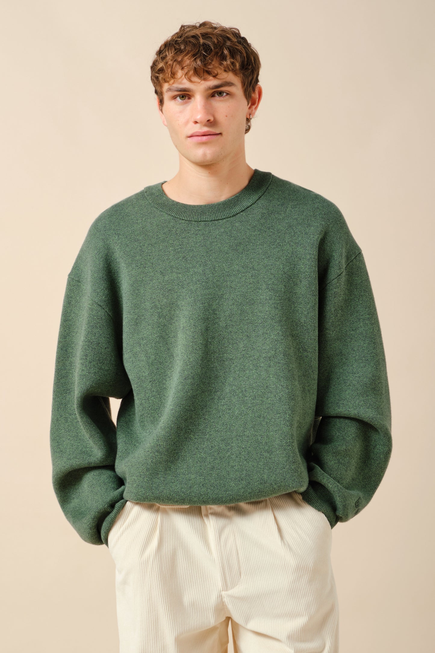 OGDEN MARL KNIT SWEATER - FOREST