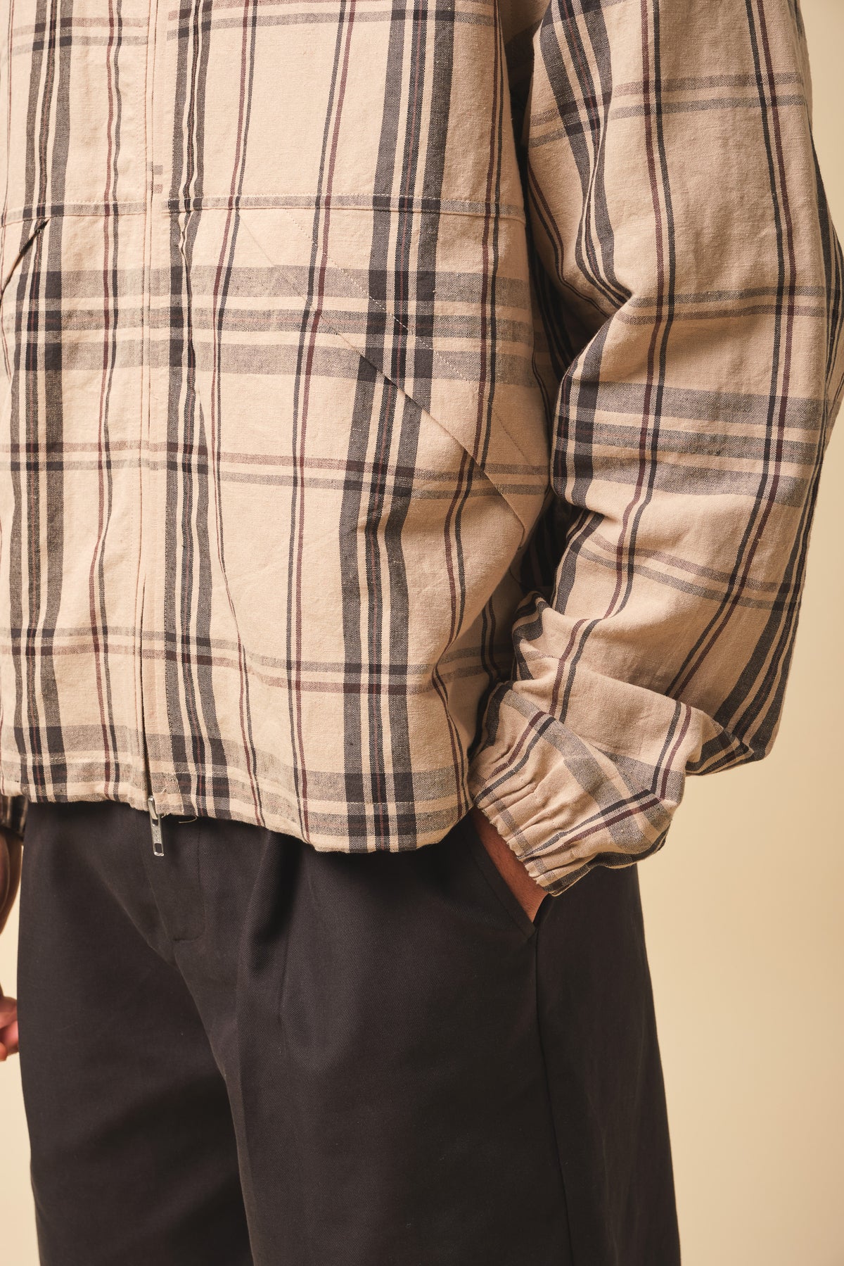 DESERT PATTERN LINEN WINDBREAKER