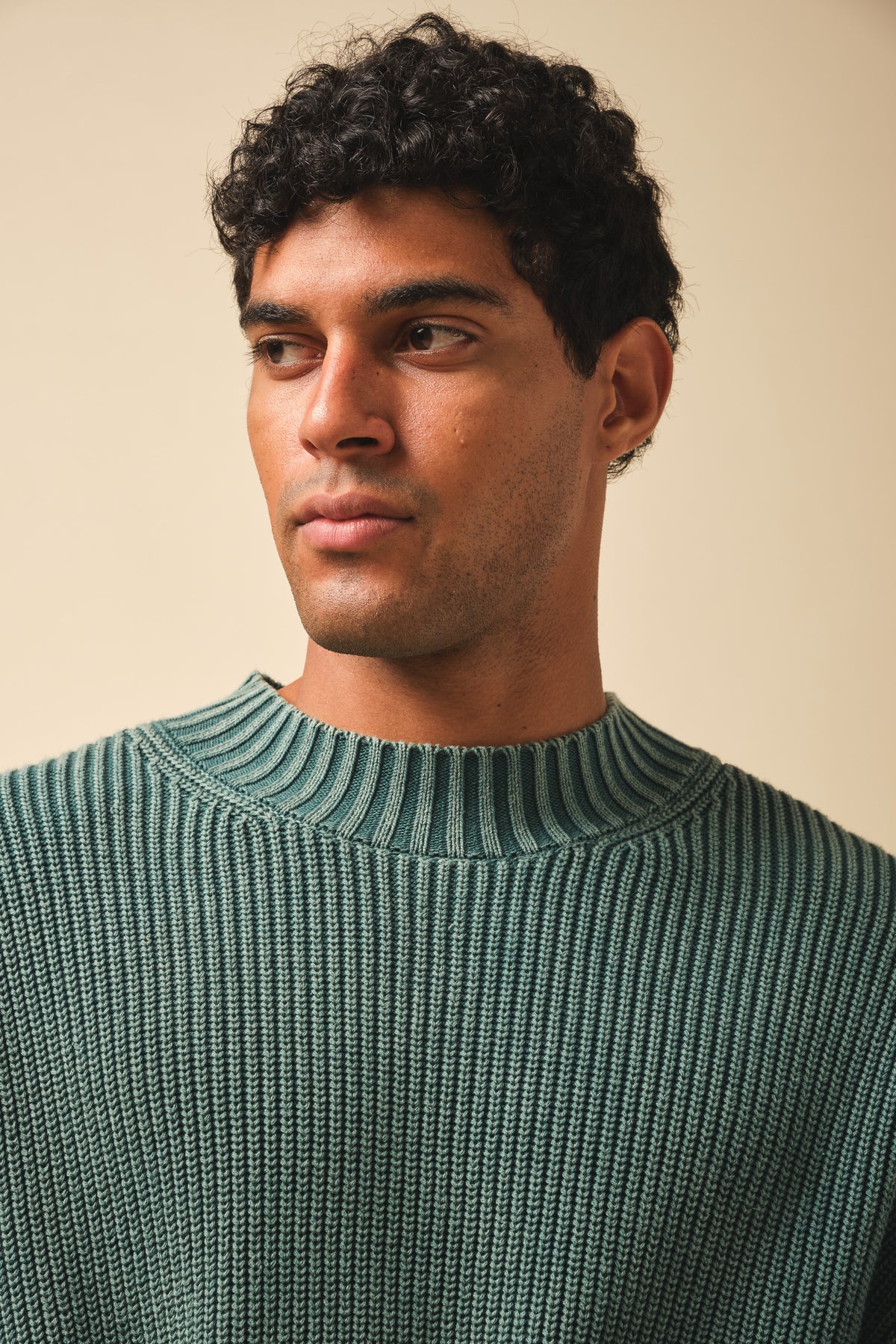 RIBBED CROPPED KNIT - WASHED GREEN