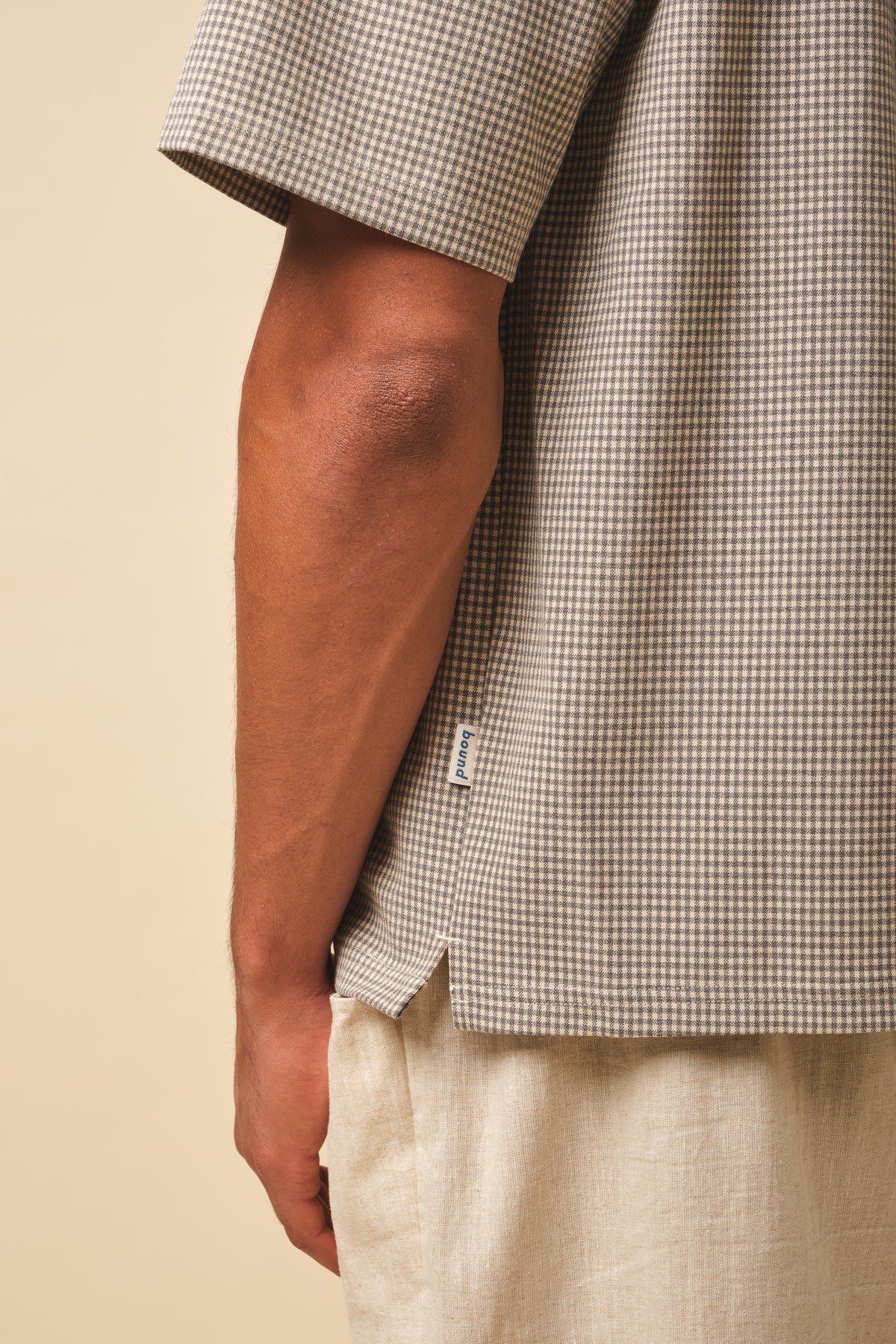 DOGTOOTH PATTERN SHIRT - GREY BLUE