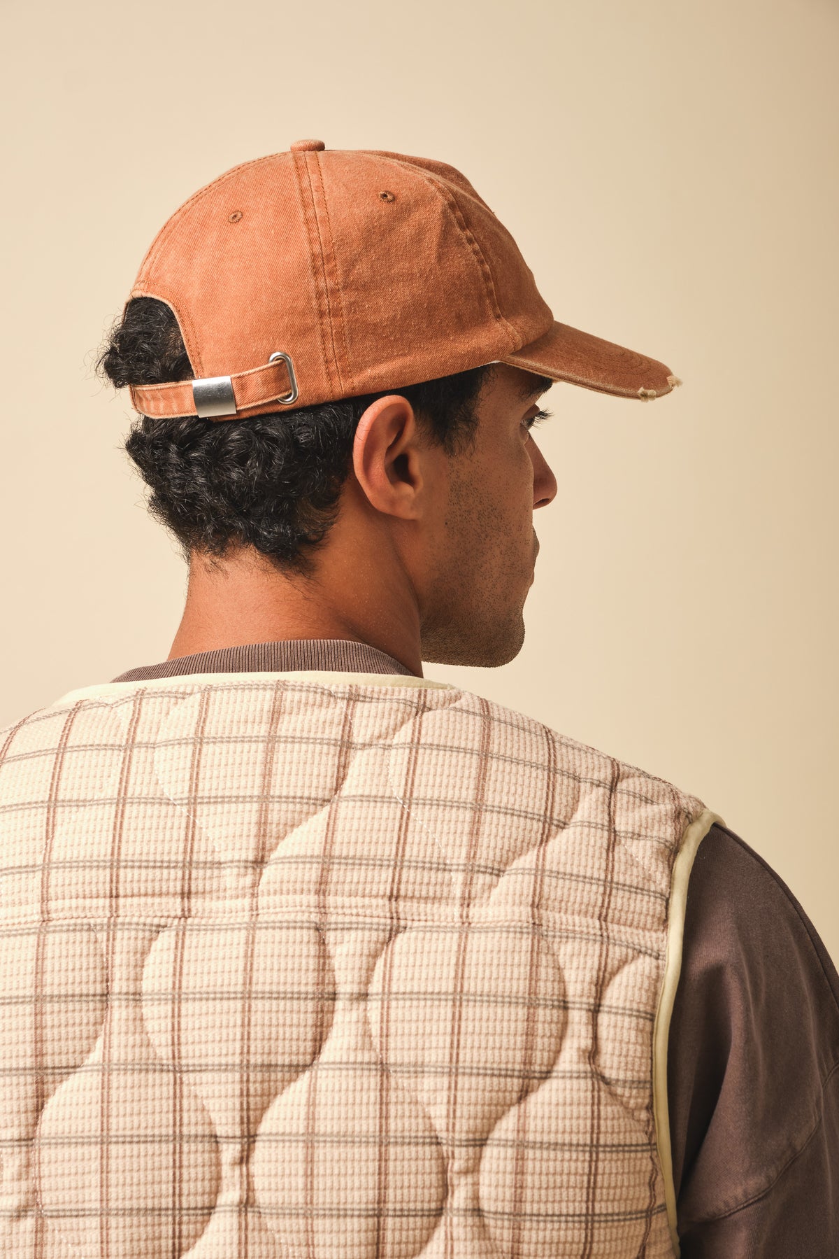 STAMP DISTRESSED CAP - ORANGE