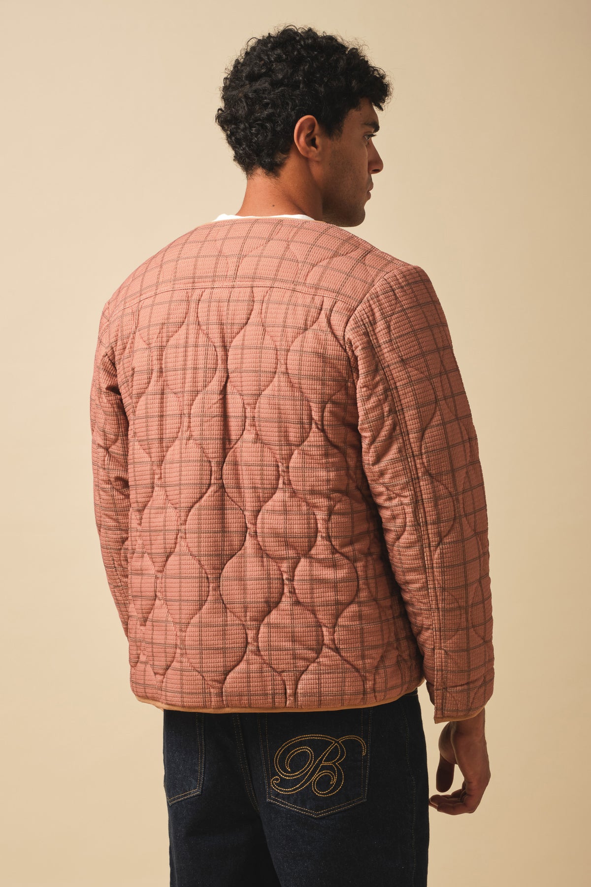 ROBBEN CHECK VINTAGE PADDED JACKET - RUST