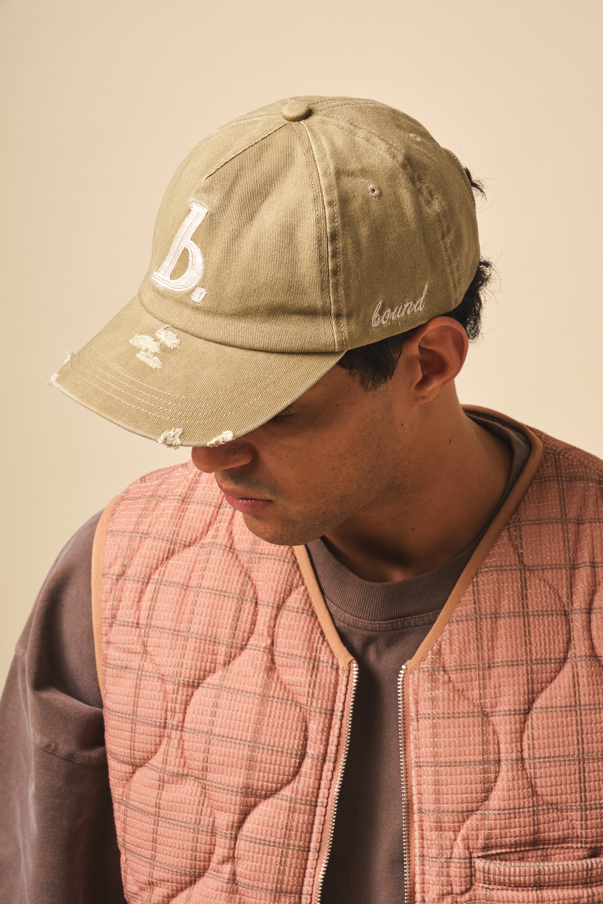 STAMP DISTRESSED CAP - GREEN