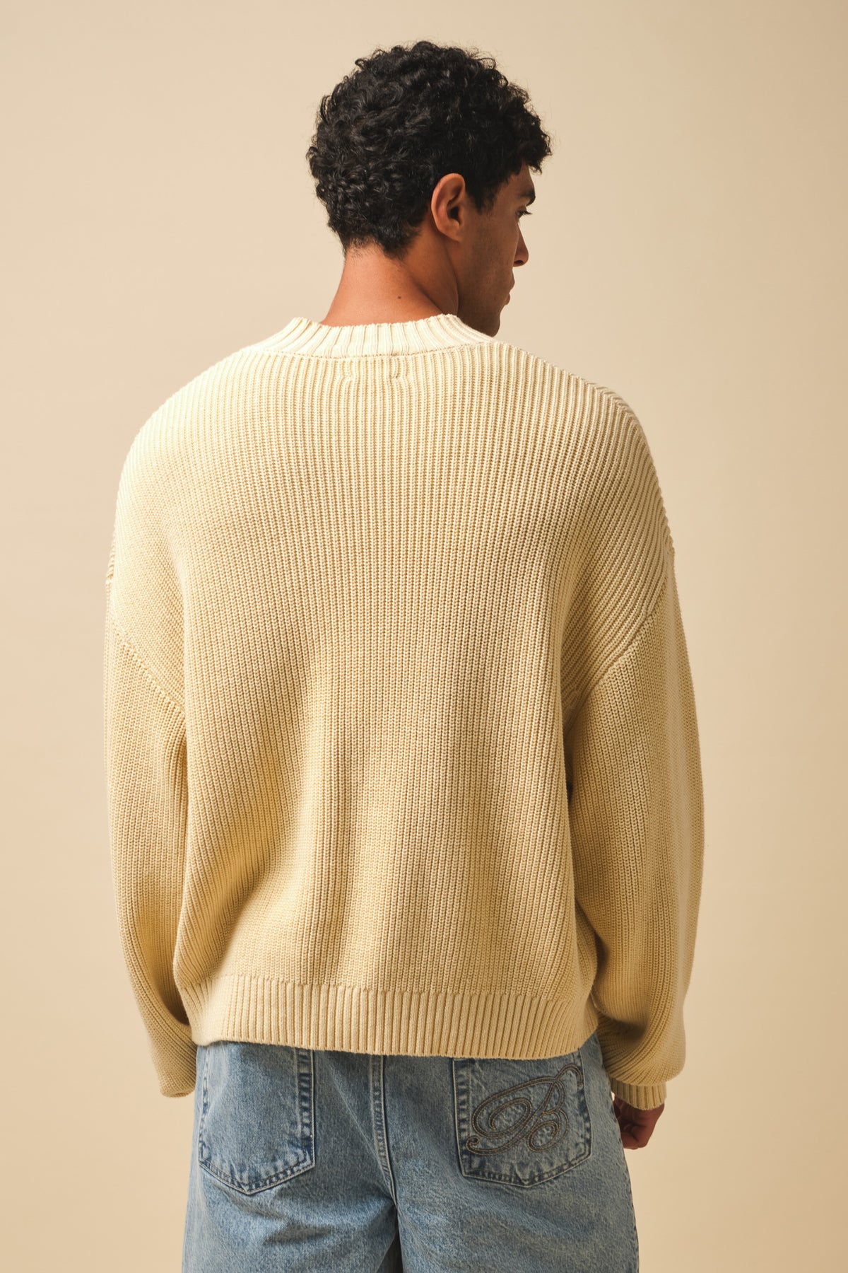 RIBBED CROPPED KNIT - WASHED BUTTER