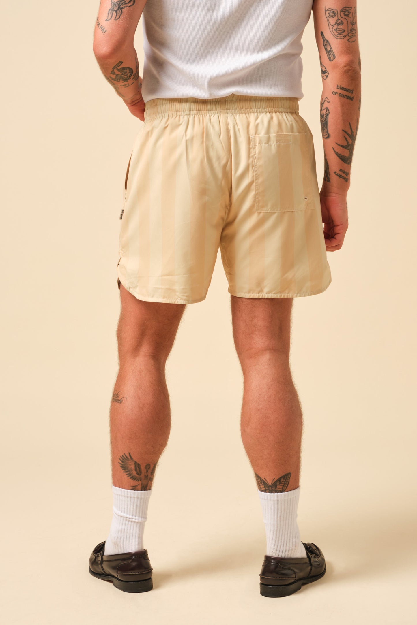 FREDDIE STRIPE RETRO SWIM SHORT - YELLOW
