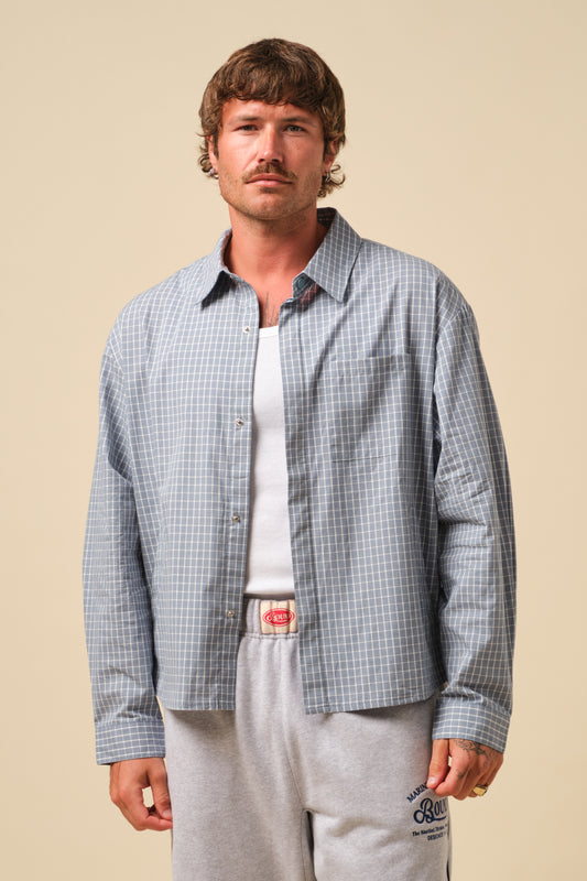 FREDDIE OCEAN CHECK BOXY COTTON SHIRT