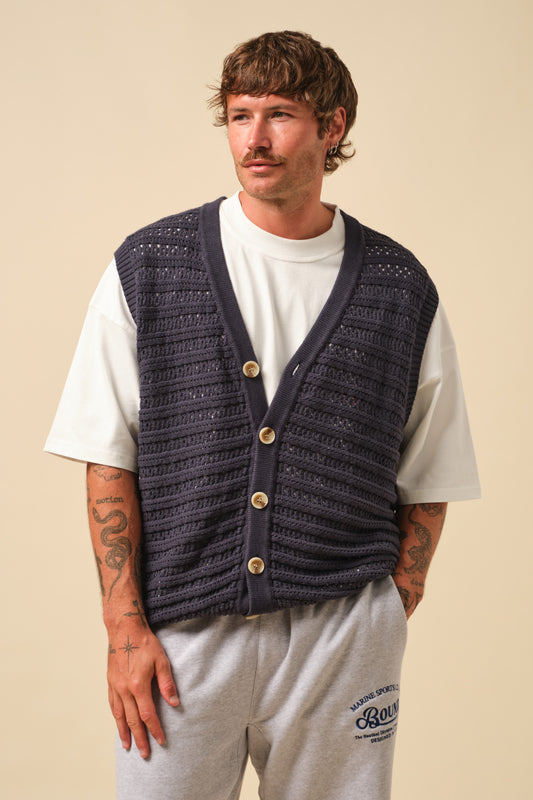 FREDDIE CROCHET KNIT VEST