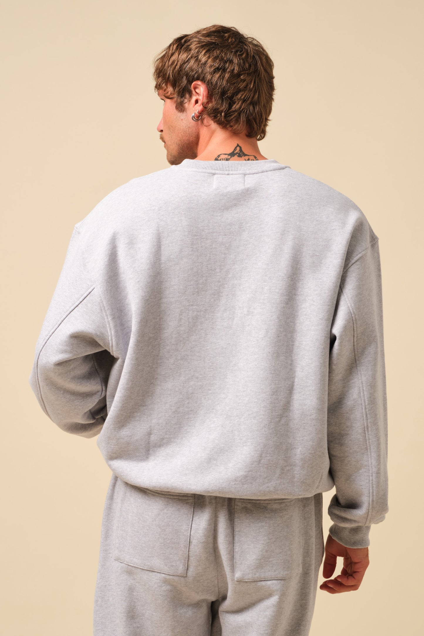 FREDDIE GRANDAD COLLAR MARINE SWEATSHIRT - GREY
