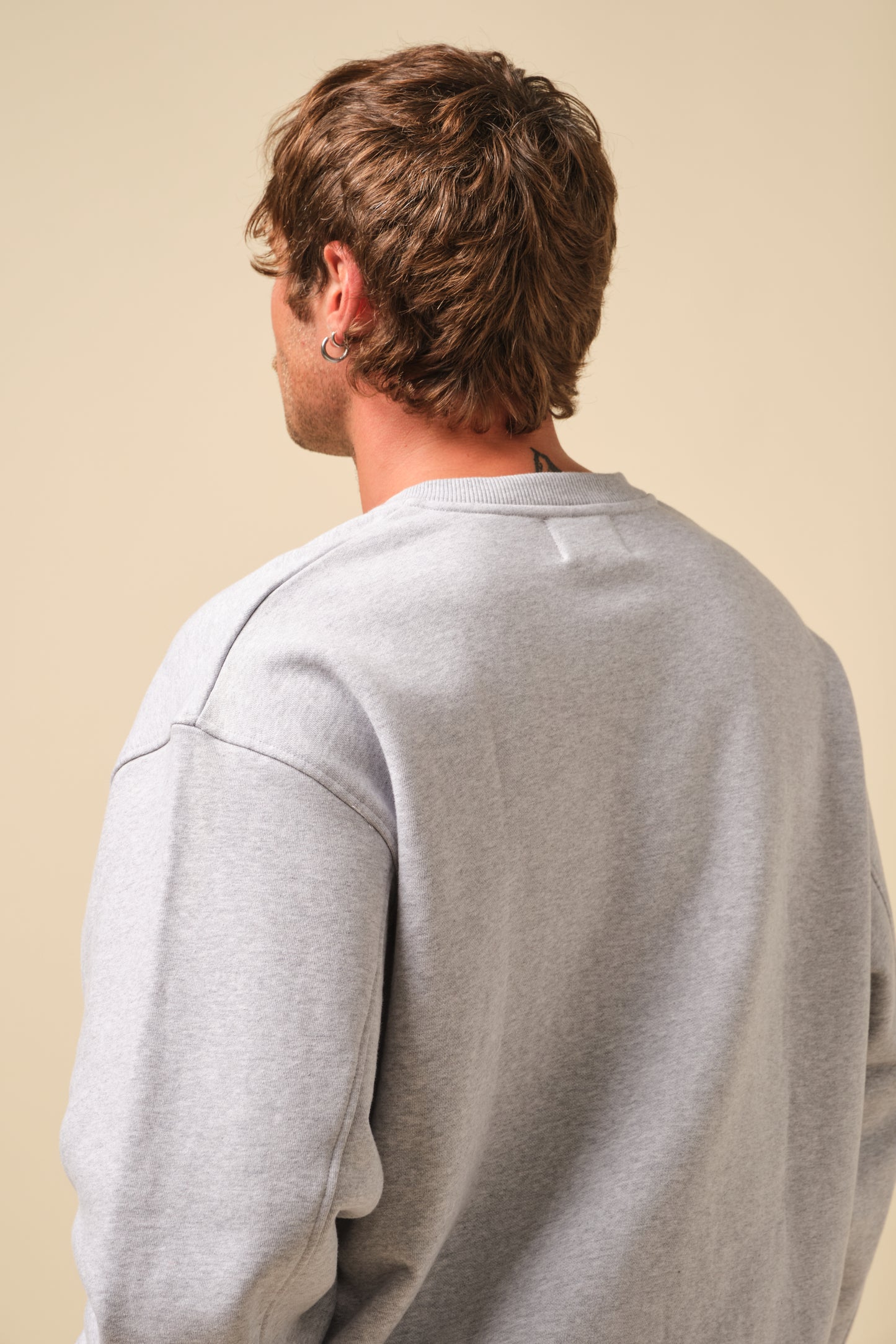 FREDDIE GRANDAD COLLAR MARINE SWEATSHIRT - GREY