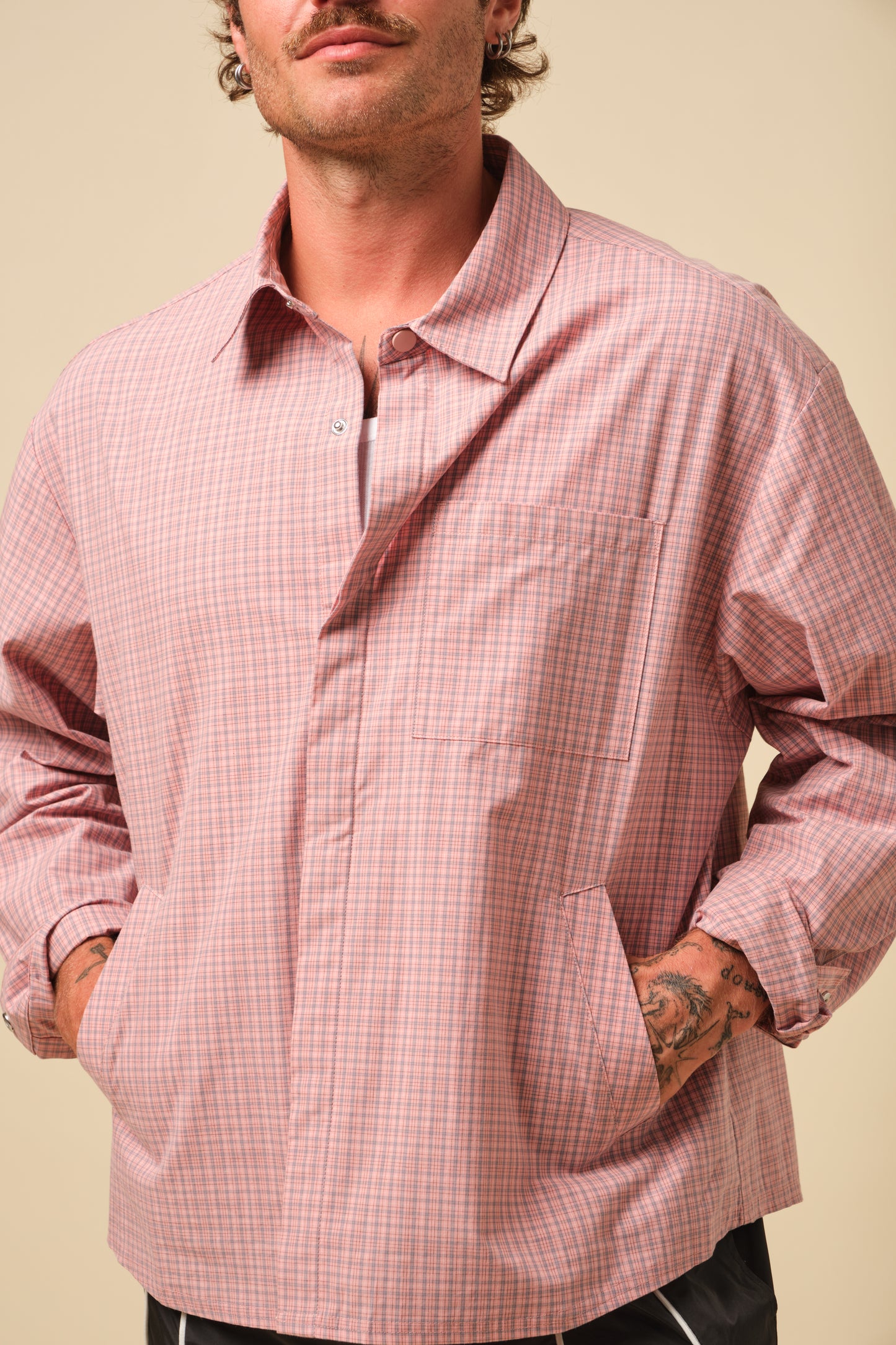 FREDDIE CANDY CHECK BOXY COTTON SHIRT